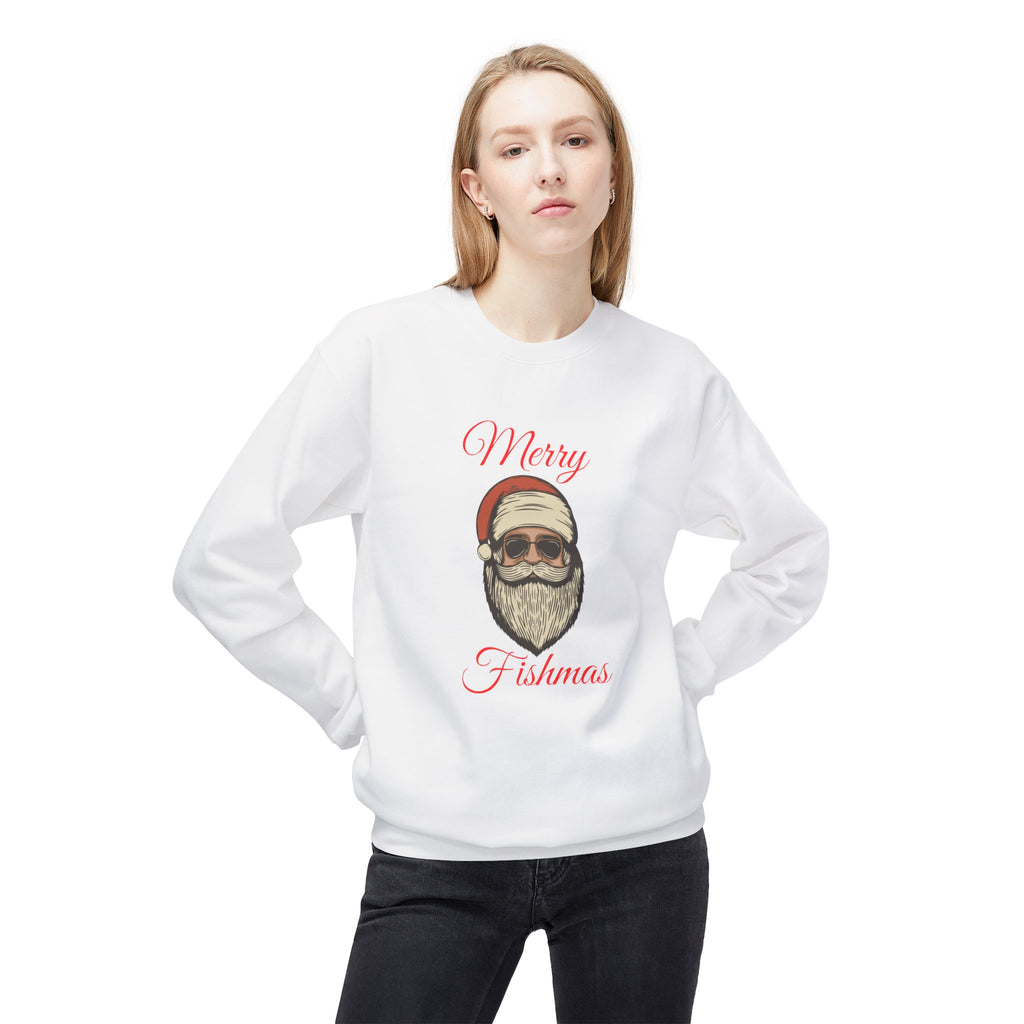 Merry Fishmas Sweatshirt — Santa Fish Holiday Crewneck