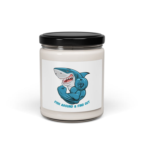 "Fish Around & Find Out" Funny Fishing Soy Candle (9oz) — Gift for Anglers