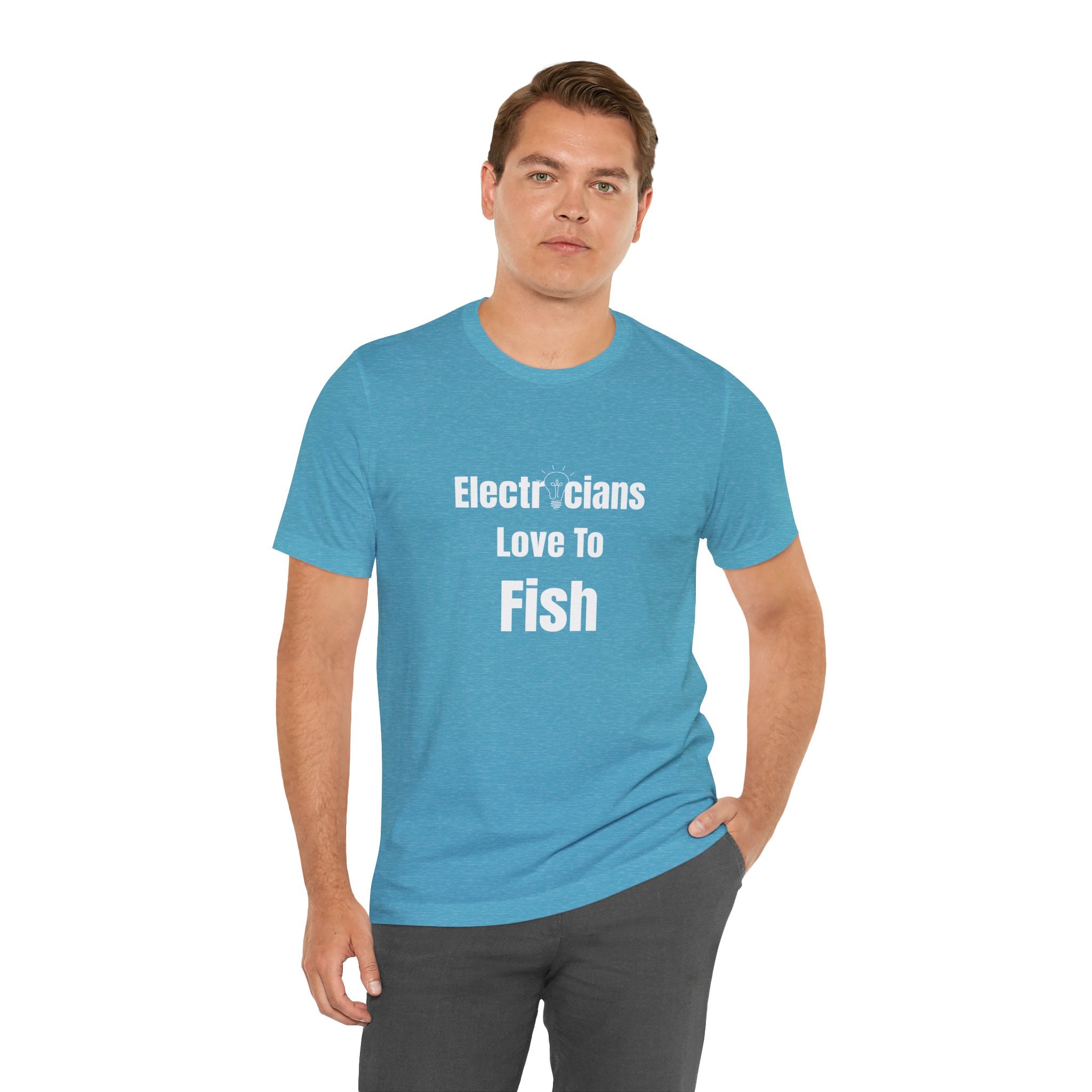 Electricians Love to Fish T-Shirt — Funny Fishing Tee for Electricians