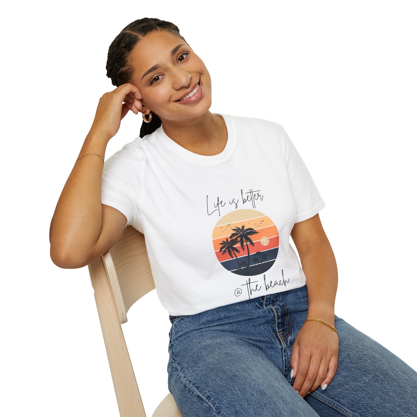 Life is Better @ The Beach Unisex Softstyle T-Shirt