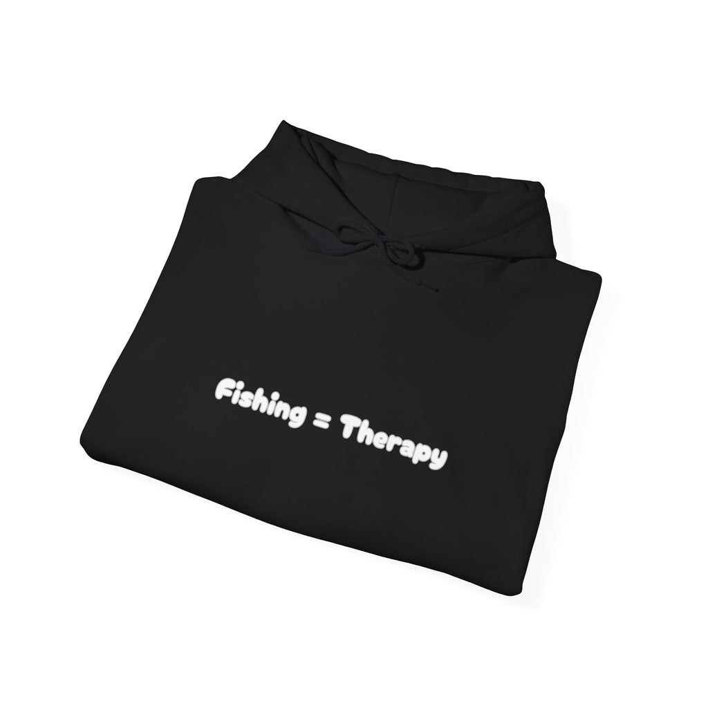 "Fishing = Therapy" Unisex Heavy Blend Hoodie - Perfect Gift for Anglers & Outdoor Lovers