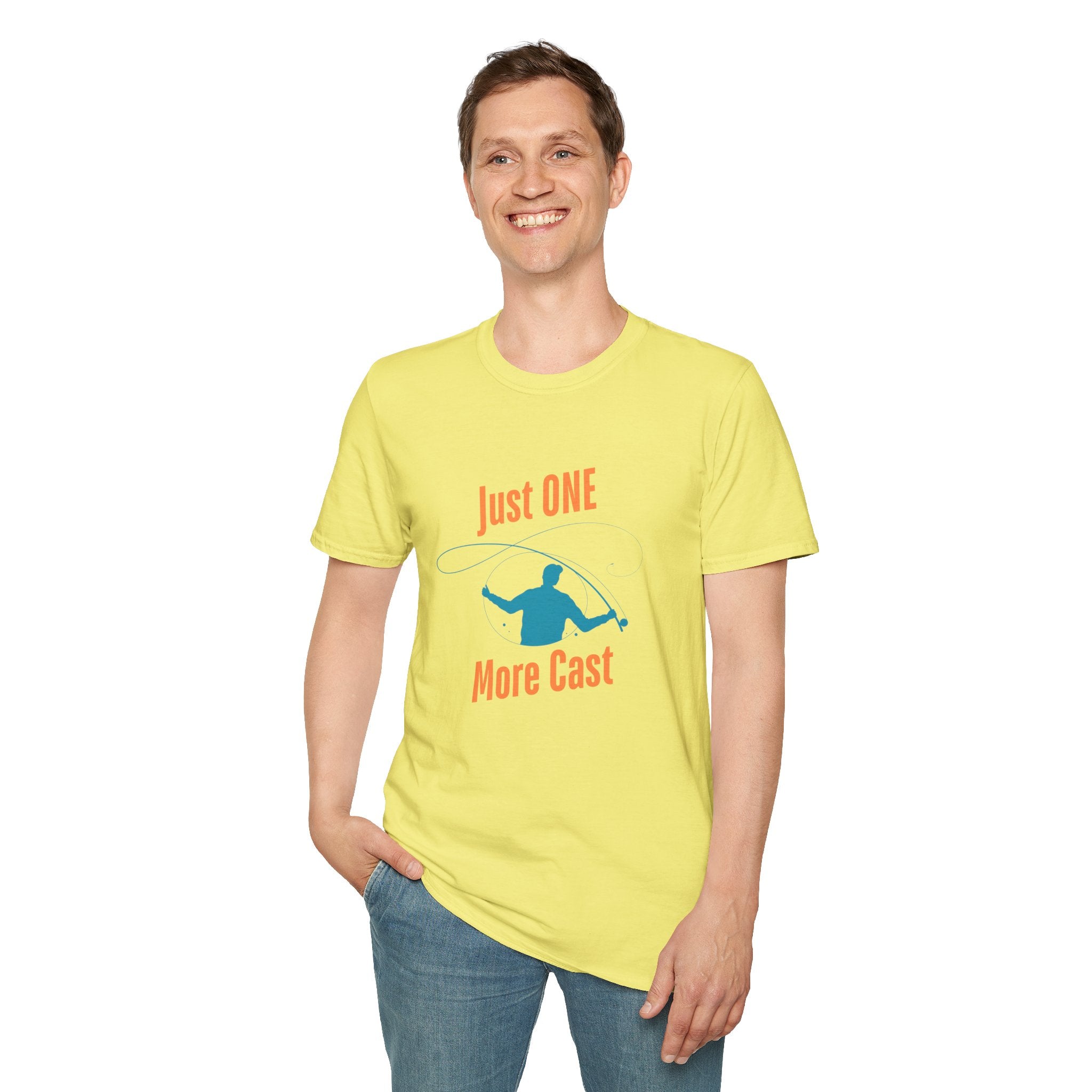 "Just ONE More Cast" Fishing T-Shirt - Unisex Softstyle Tee