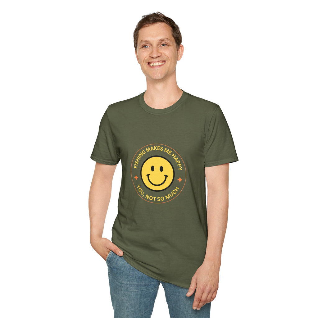 "Fishing Makes Me Happy" Unisex Softstyle T-Shirt