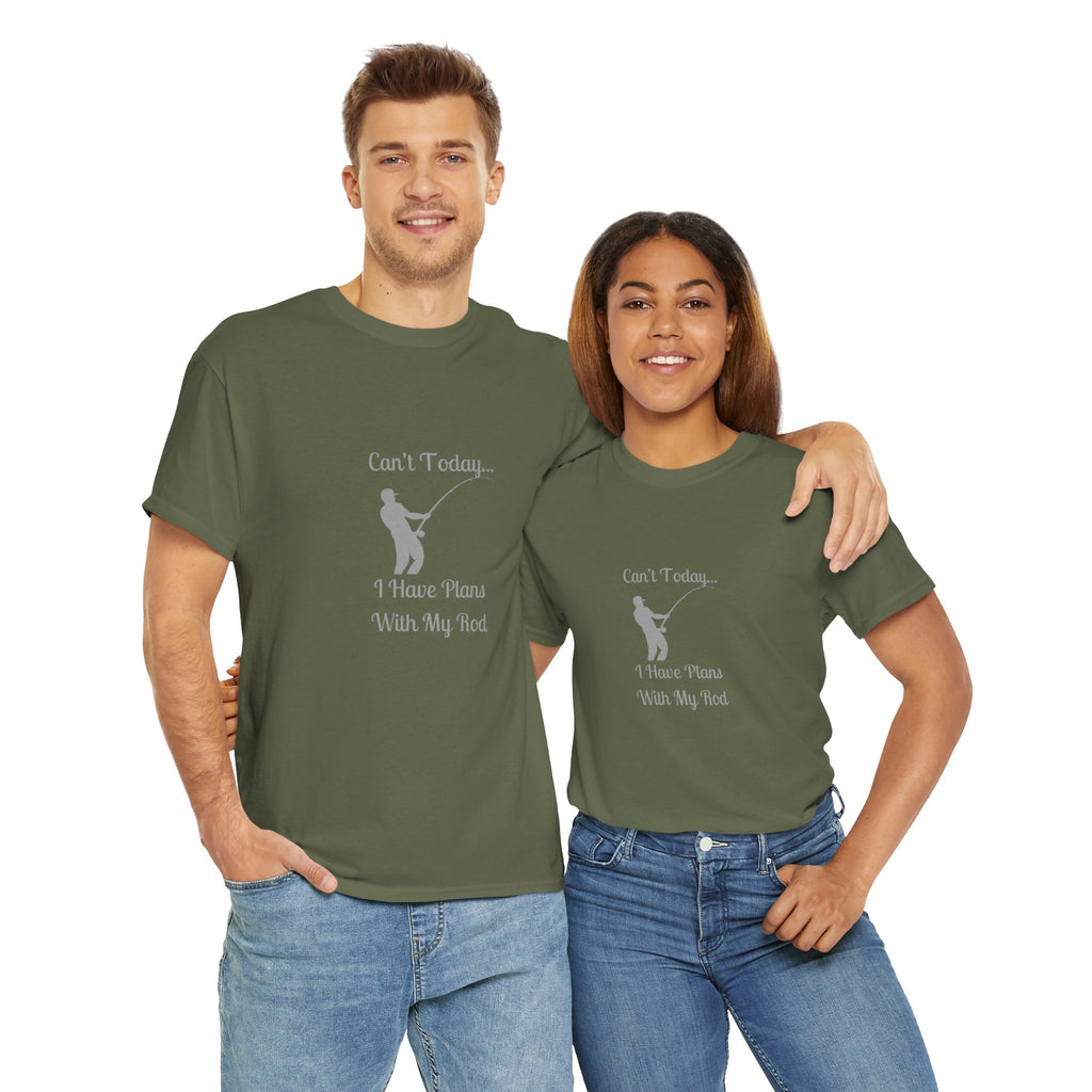 Fishing T-Shirt - "Can't Today... I Have Plans With My Rod" Casual Angler Tee