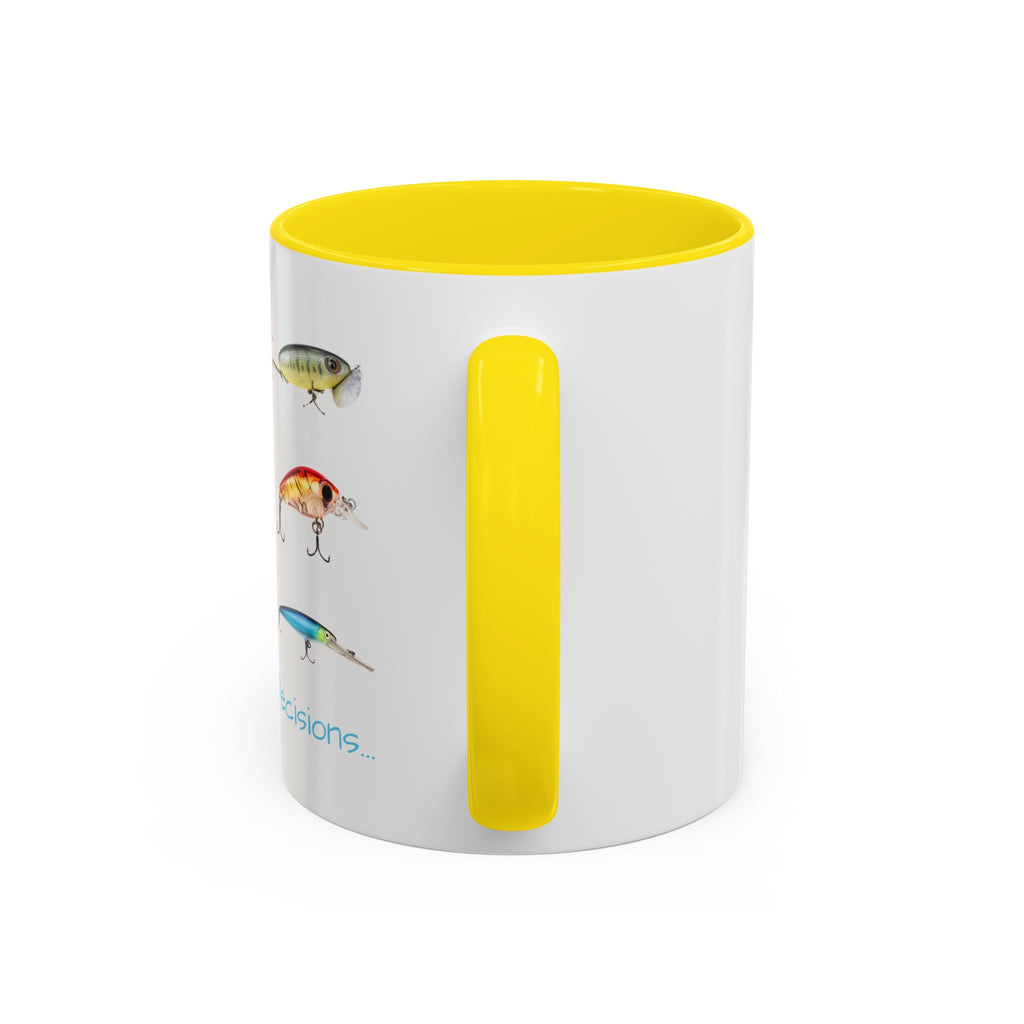 Angler's Accent Coffee Mug - "Decisions...Decisions..." Perfect for Fishing Enthusiasts
