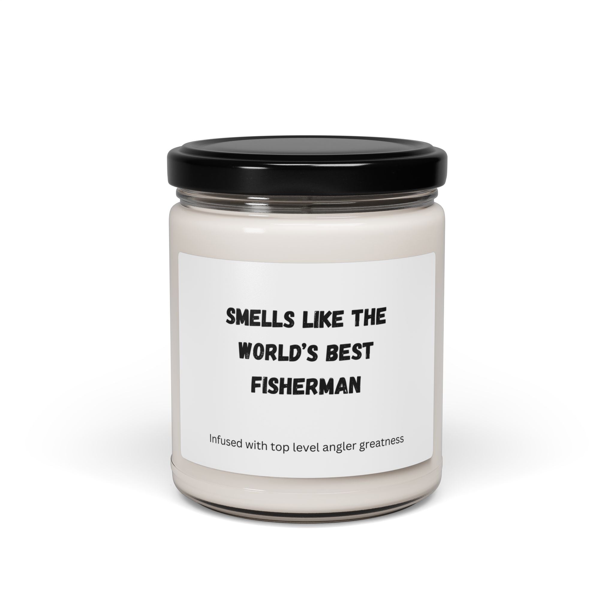"Smells Like The World's Best Fisherman" Scented Soy Candle, 9oz. #fishing #fisherman #fish #candle #worldsbest