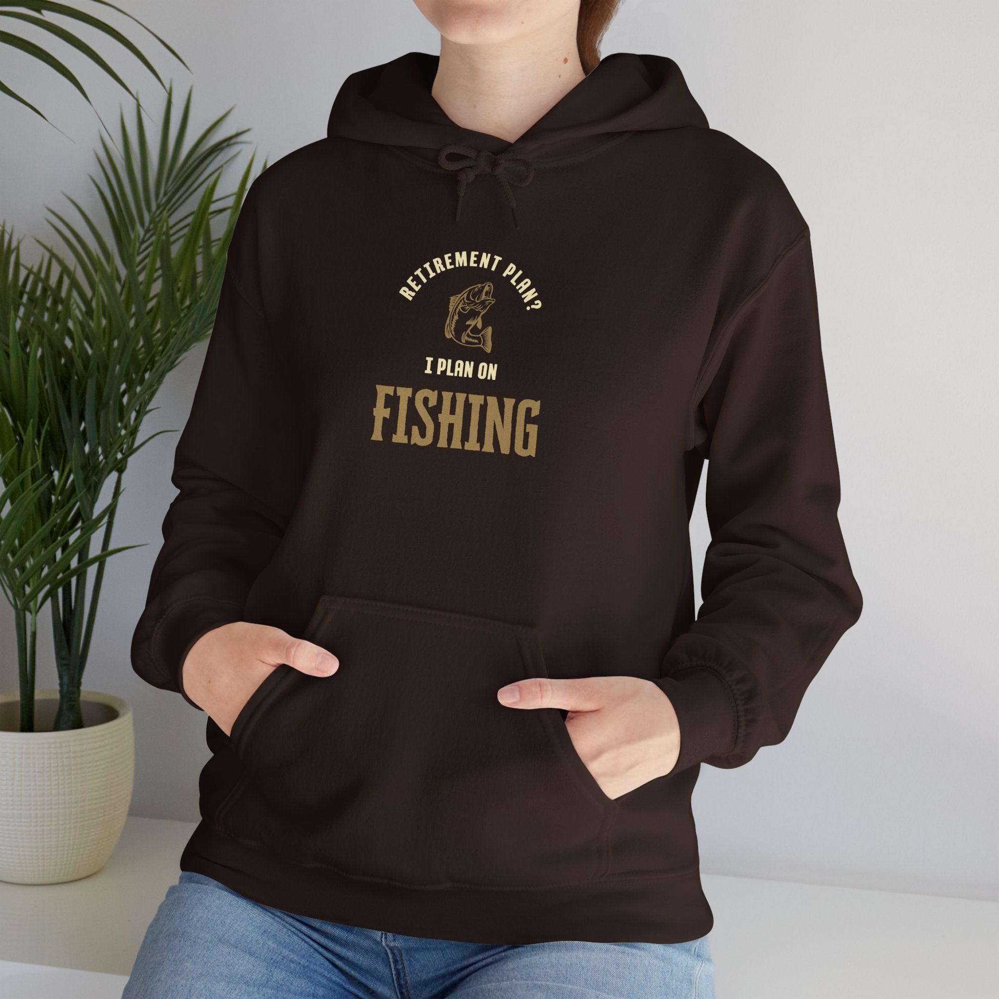 Fishing Enthusiast Hoodie – "Retirement Plan? I Plan on Fishing" Unisex Heavy Blend Sweatshirt