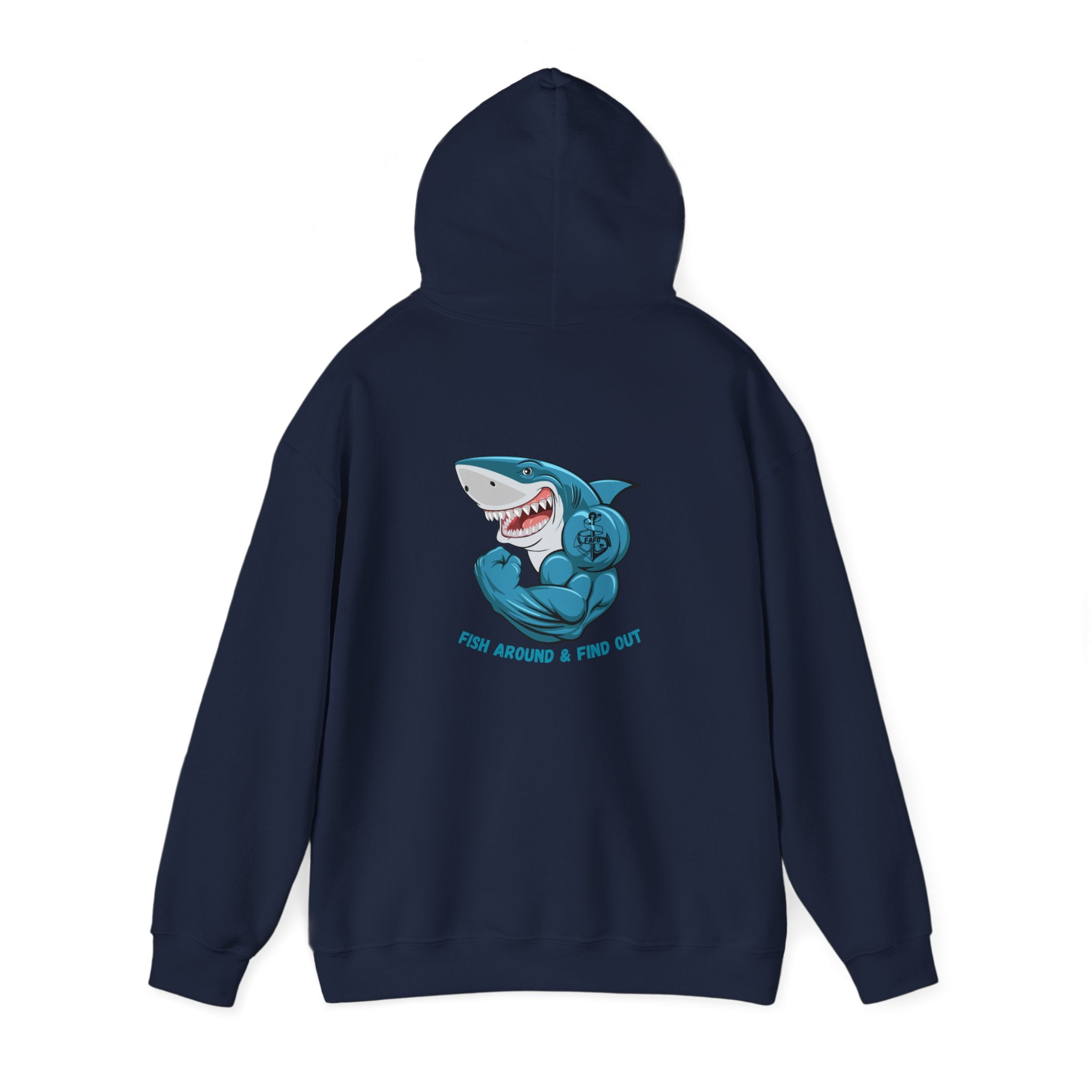 "FAFO - Fish Around and Find Out" Shark Unisex Heavy Blend™ Hooded Sweatshirt - Fun & Casual Streetwear