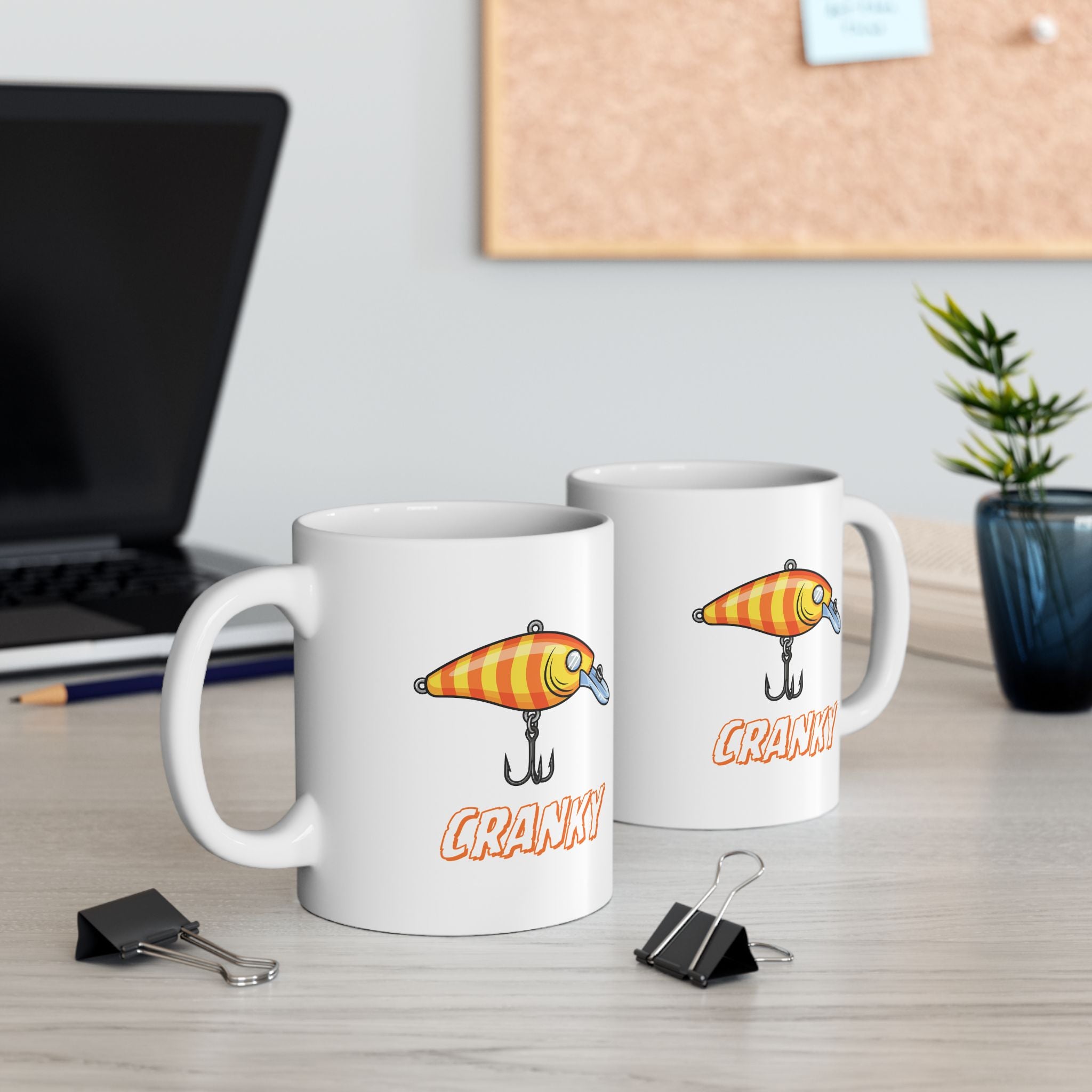 "Cranky" Fishing Themed Ceramic Mug — (11oz, 15oz)