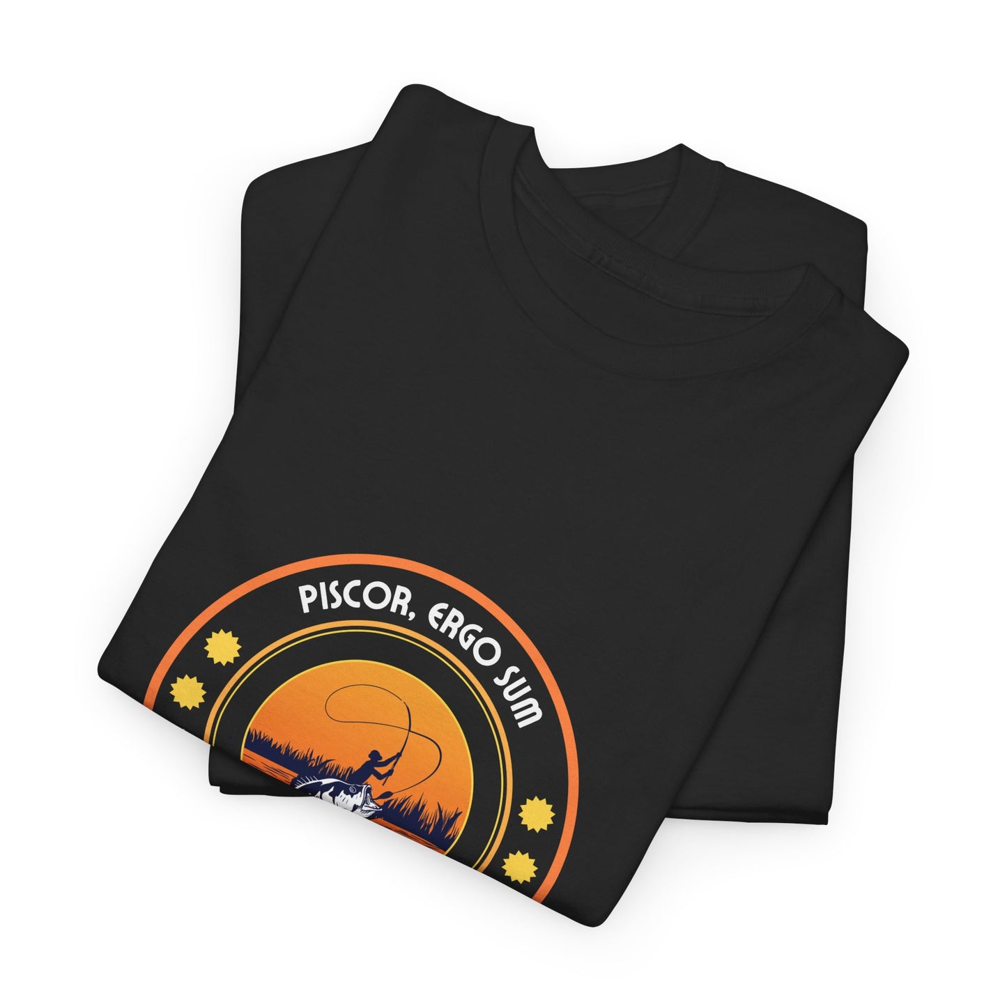 "I Fish, Therefore I Am" Unisex Heavy Cotton Tee - Graphic T-Shirt with Fishing Motif
