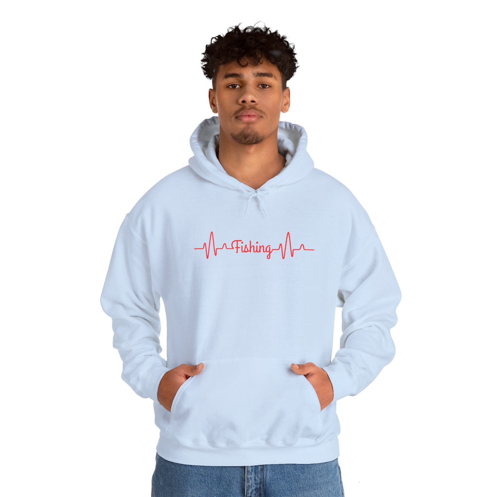 "Fishing Heartbeat" Unisex Hooded Sweatshirt