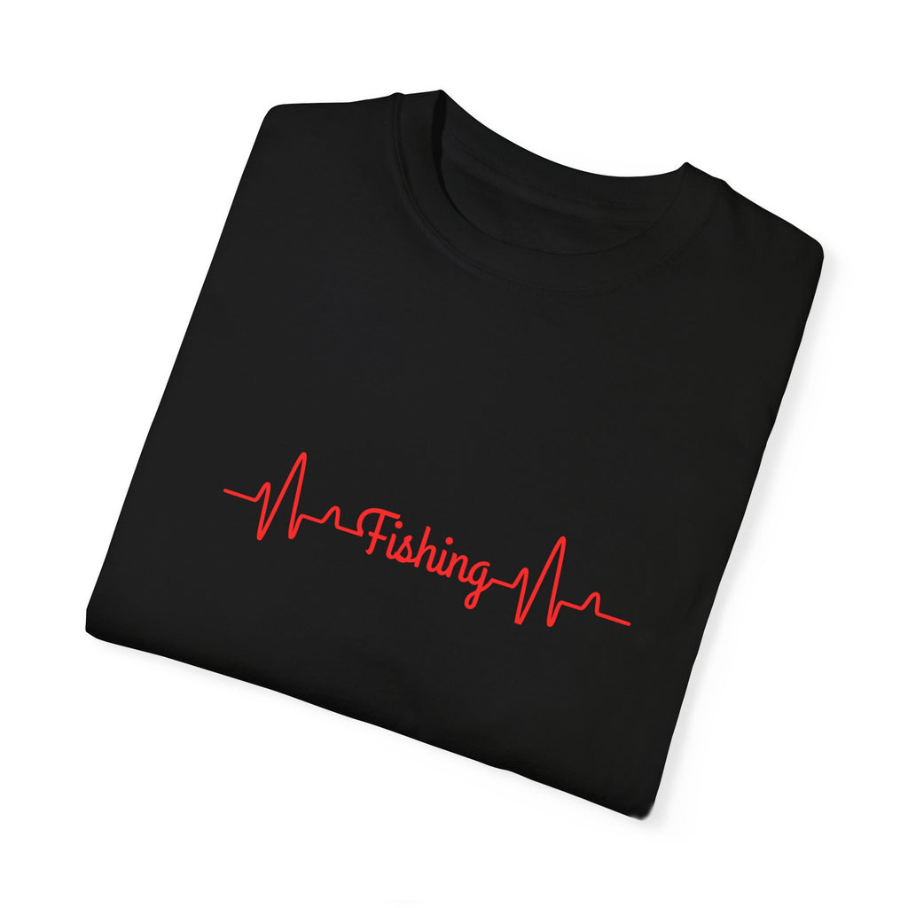 "Fishing Heartbeat" Unisex Garment-Dyed T-Shirt