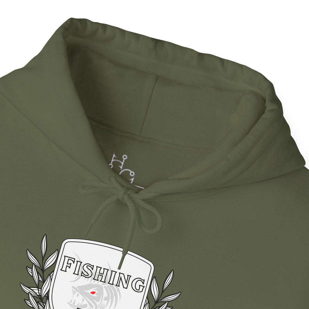 "Fishing University" Unisex Heavy Blend Hoodie - Fun Design for Fishermen