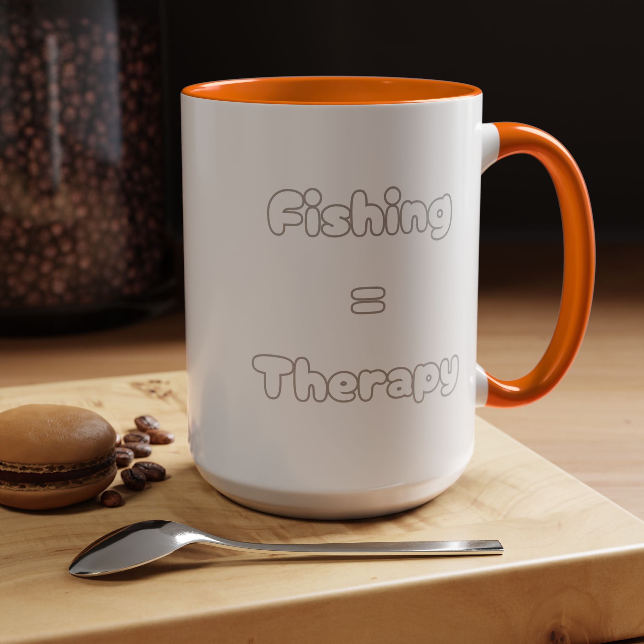 "Fishing = Therapy" Accent Coffee Mug (11, 15oz)