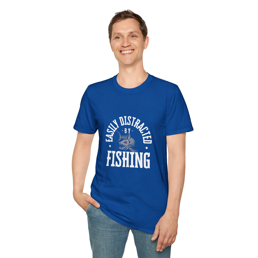 "Easily Distracted by Fishing" Unisex Softstyle T-Shirt