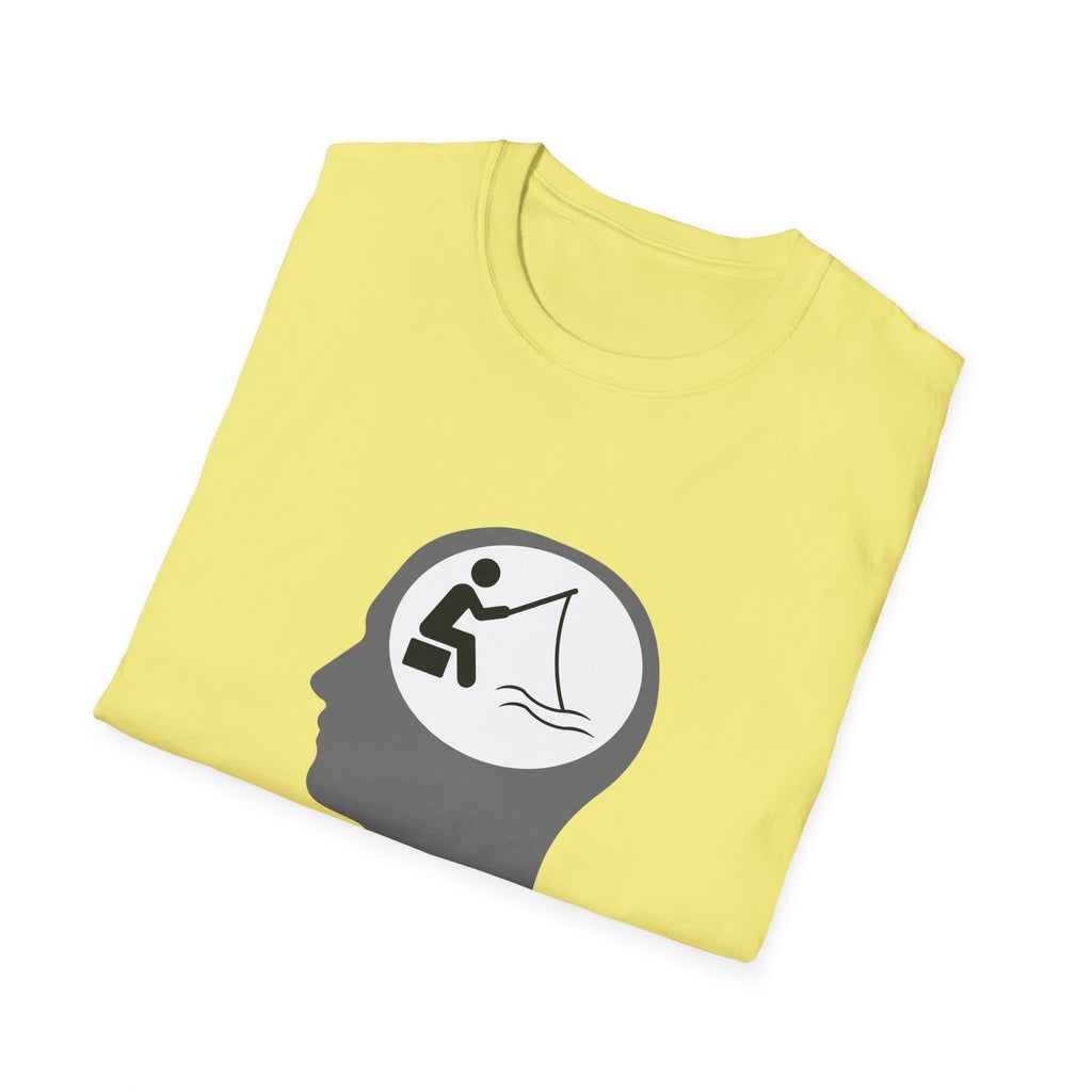 "Fishing On The Brain" Unisex Softstyle T-Shirt. #fishing #fish #fisherman #boating #boats #outdoors #creek #lake #bass