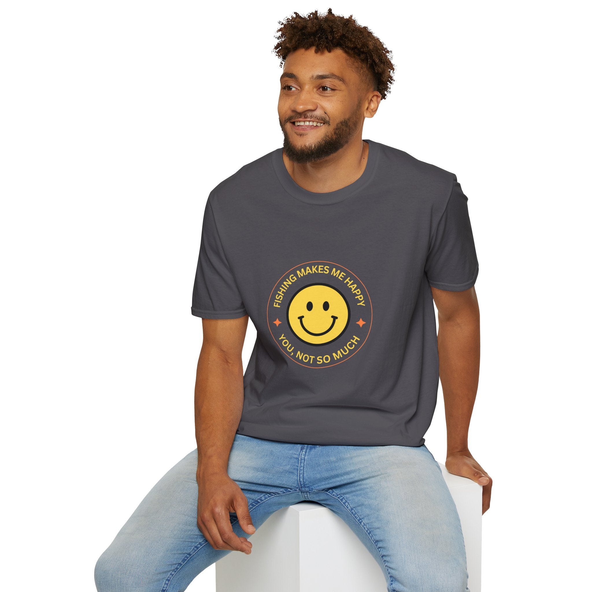 "Fishing Makes Me Happy" Unisex Softstyle T-Shirt