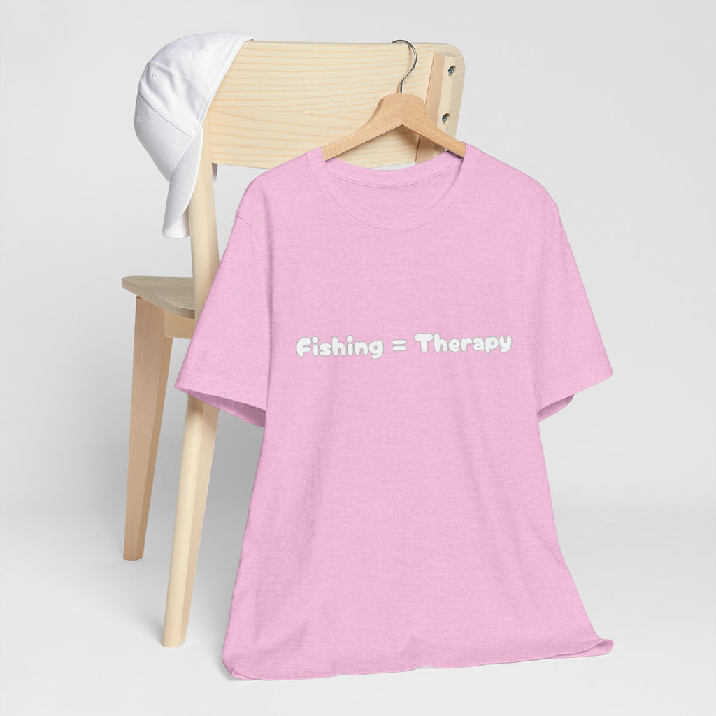 Unisex  "Fishing = Therapy" Jersey Short Sleeve Tee.