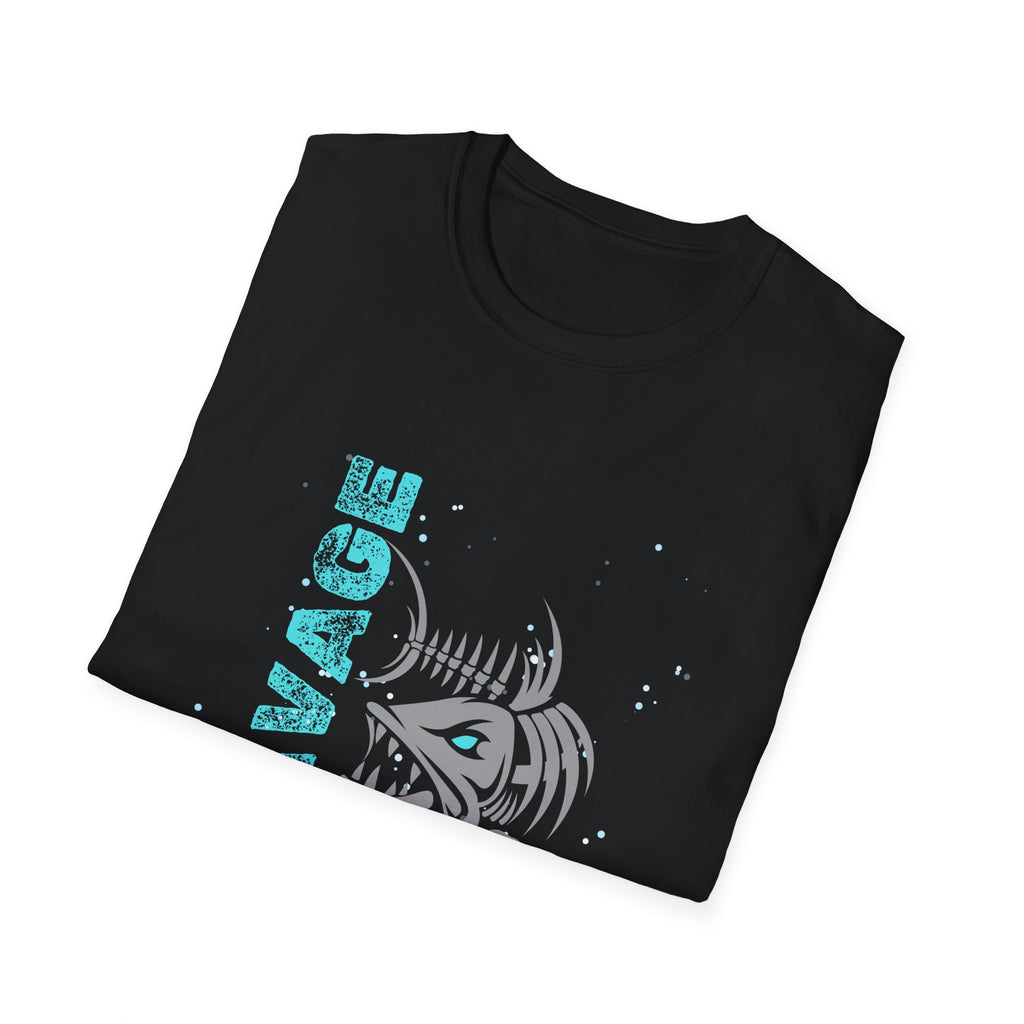 Savage Skeleton Fish Unisex Softstyle T-Shirt - Stylish and Comfortable Angler Apparel