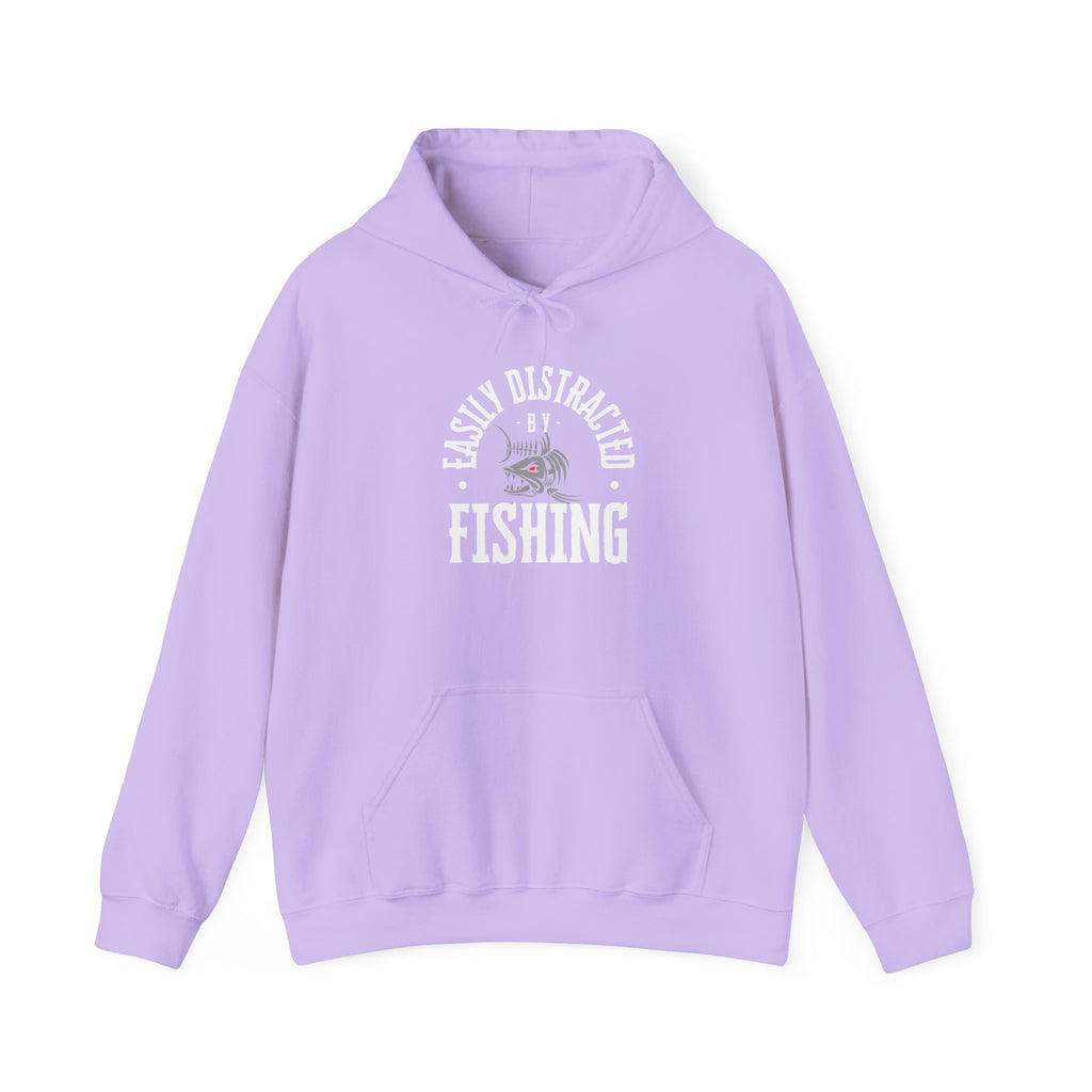 "Easily Distracted by Fishing" Hoodie - Unisex Heavy Blend Sweatshirt for Fishing Lovers