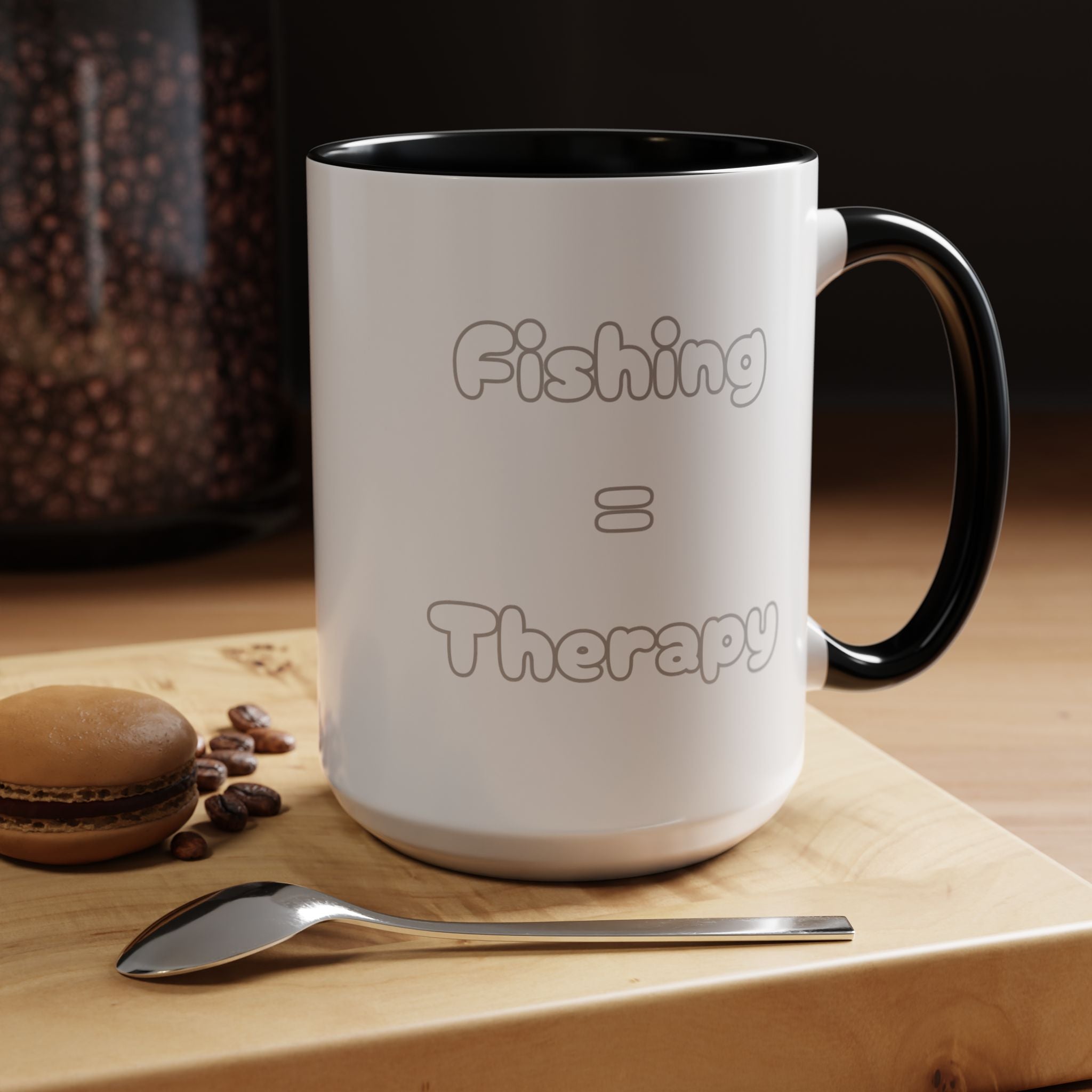 "Fishing = Therapy" Accent Coffee Mug (11, 15oz)