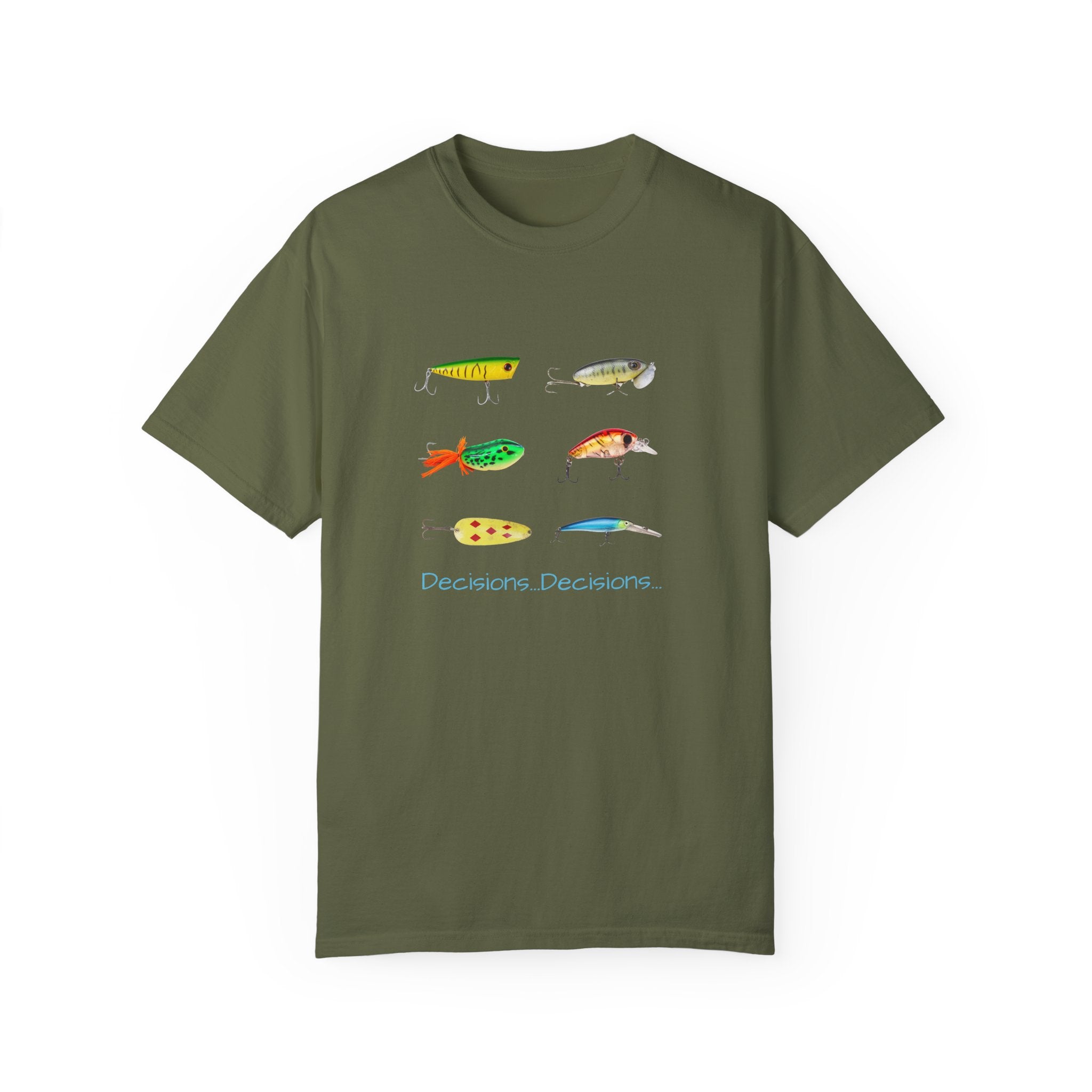 Unisex Fishing Theme T-Shirt - "Decisions, Decisions" Graphic Tee