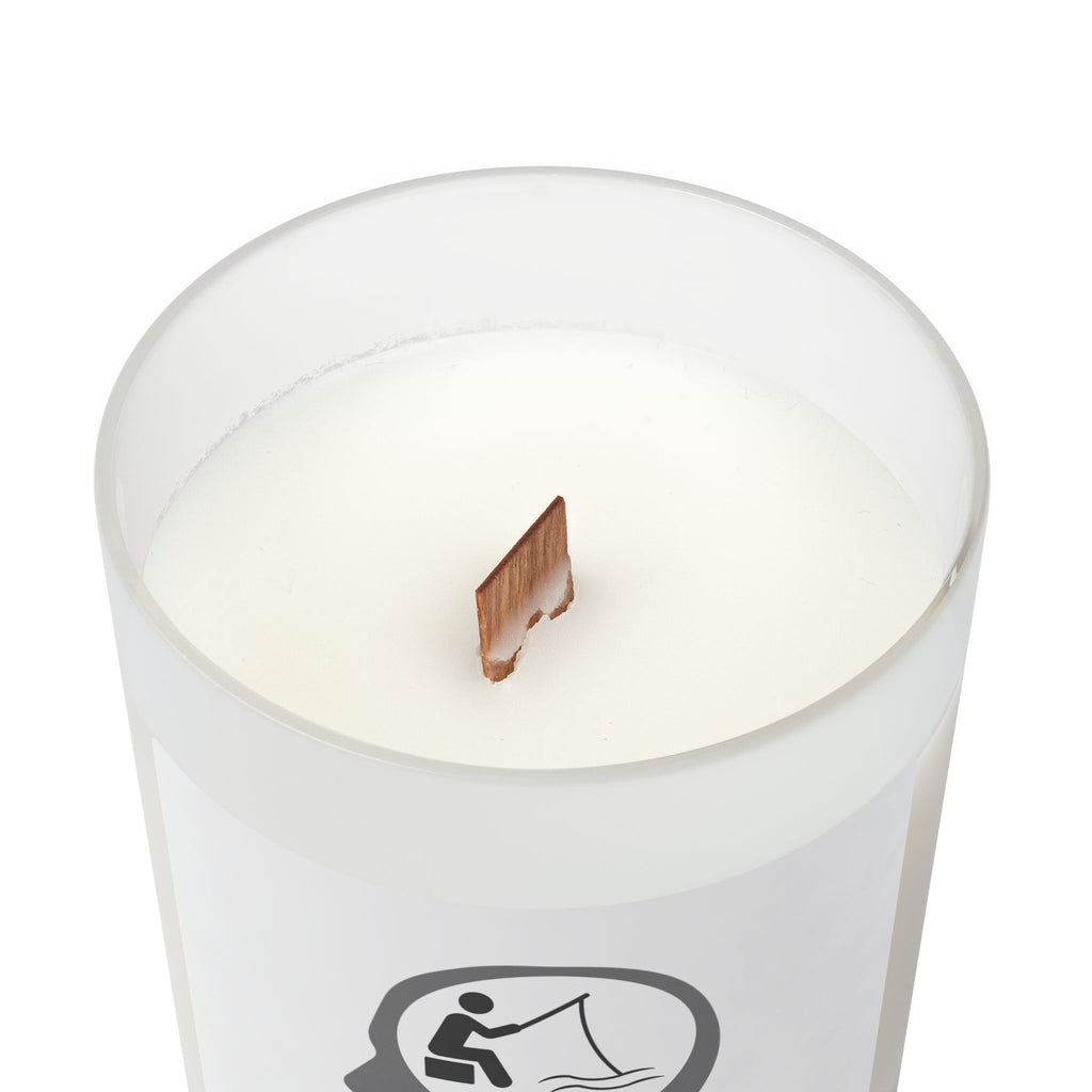 "Fishing On The Brain" Frosted Glass Candle, 11oz. #fishing #fisherman #outdoors