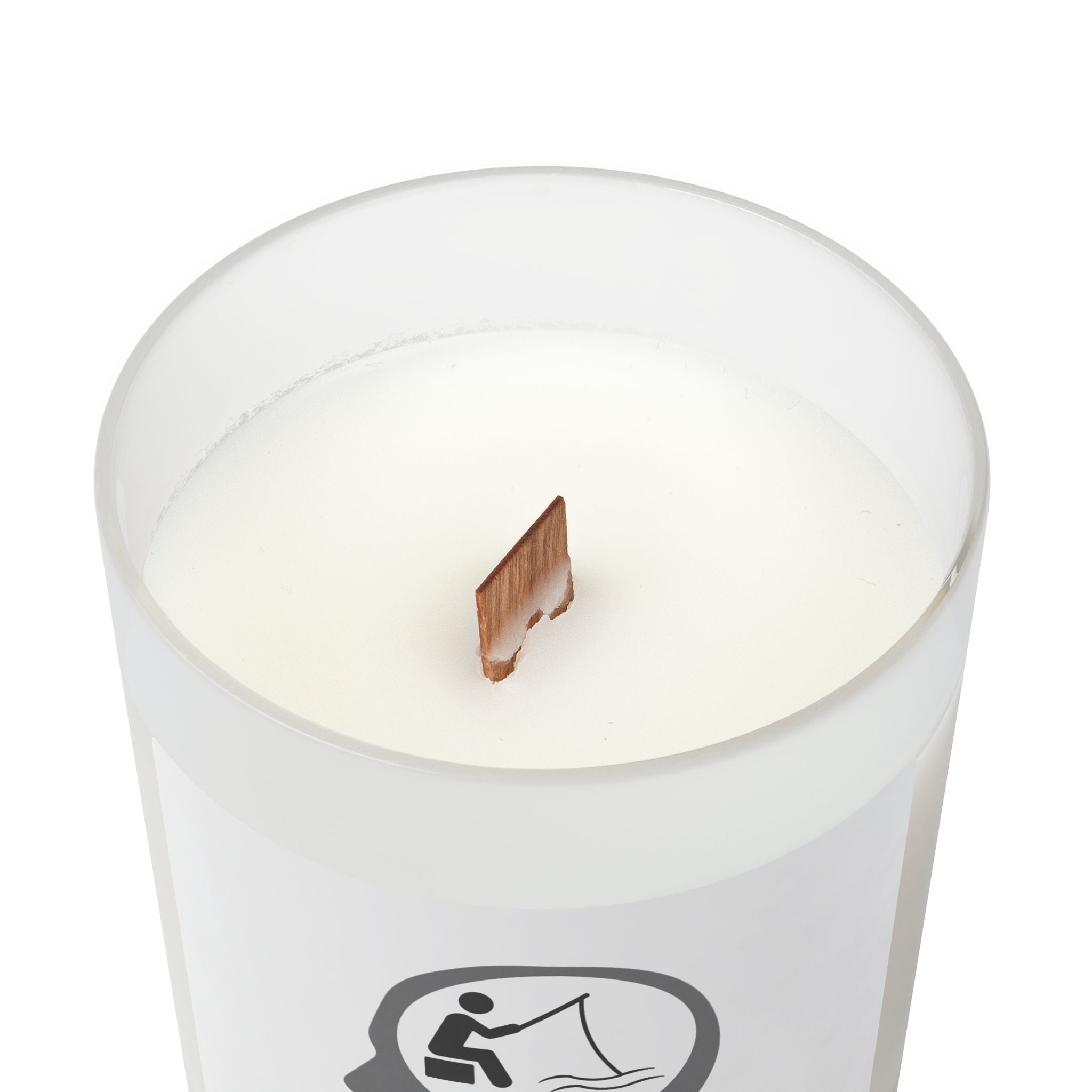 "Fishing On The Brain" Frosted Glass Candle, 11oz. #fishing #fisherman #outdoors