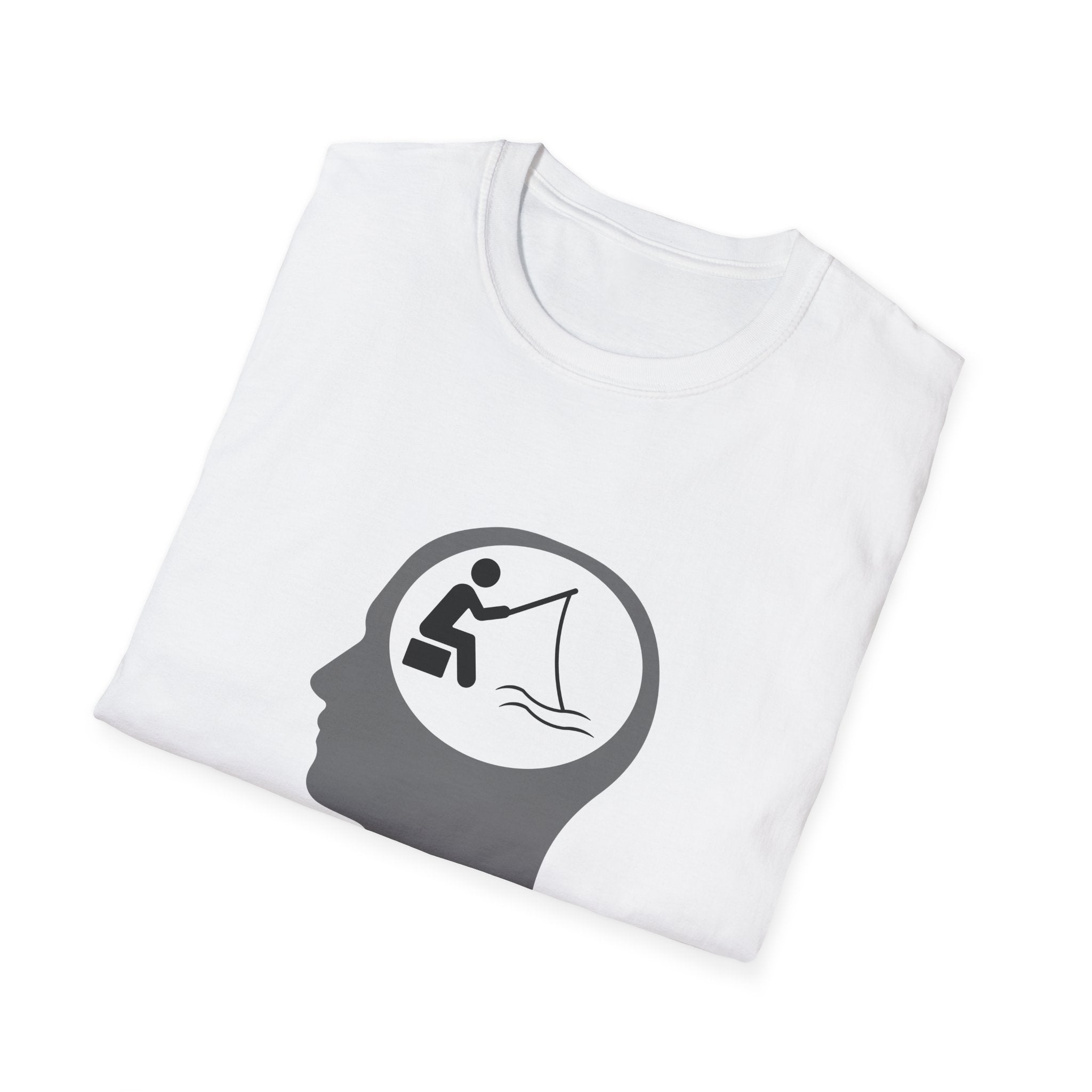 "Fishing On The Brain" Unisex Softstyle T-Shirt. #fishing #fish #fisherman #boating #boats #outdoors #creek #lake #bass