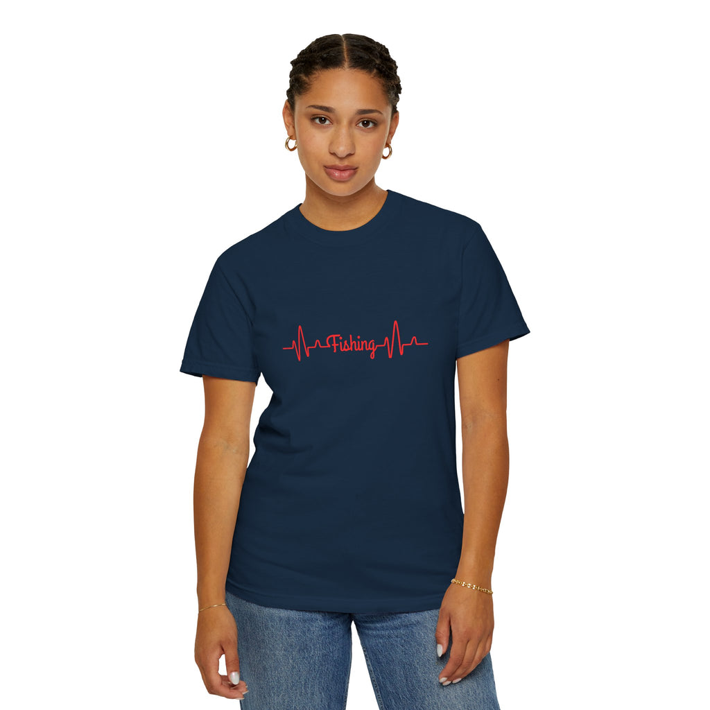 "Fishing Heartbeat" Unisex Garment-Dyed T-Shirt
