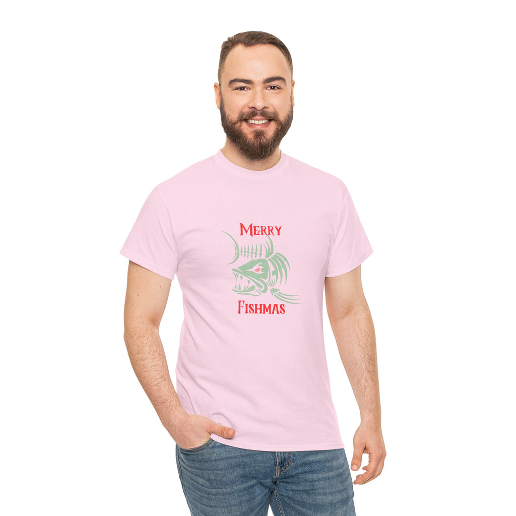 Fishmas Graphic Tee — "Merry Fishmas" Christmas Fishing T-Shirt
