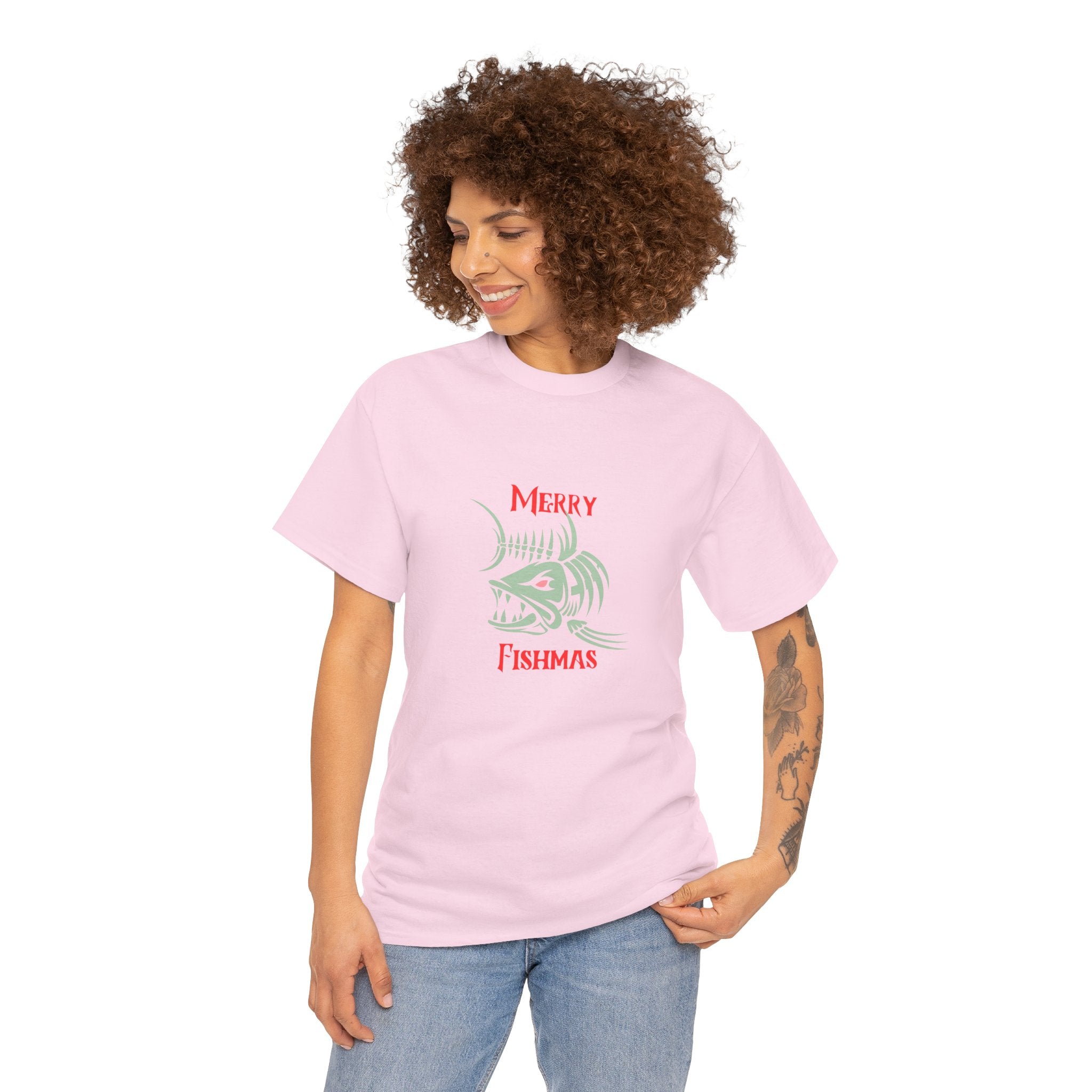 Fishmas Graphic Tee — "Merry Fishmas" Christmas Fishing T-Shirt