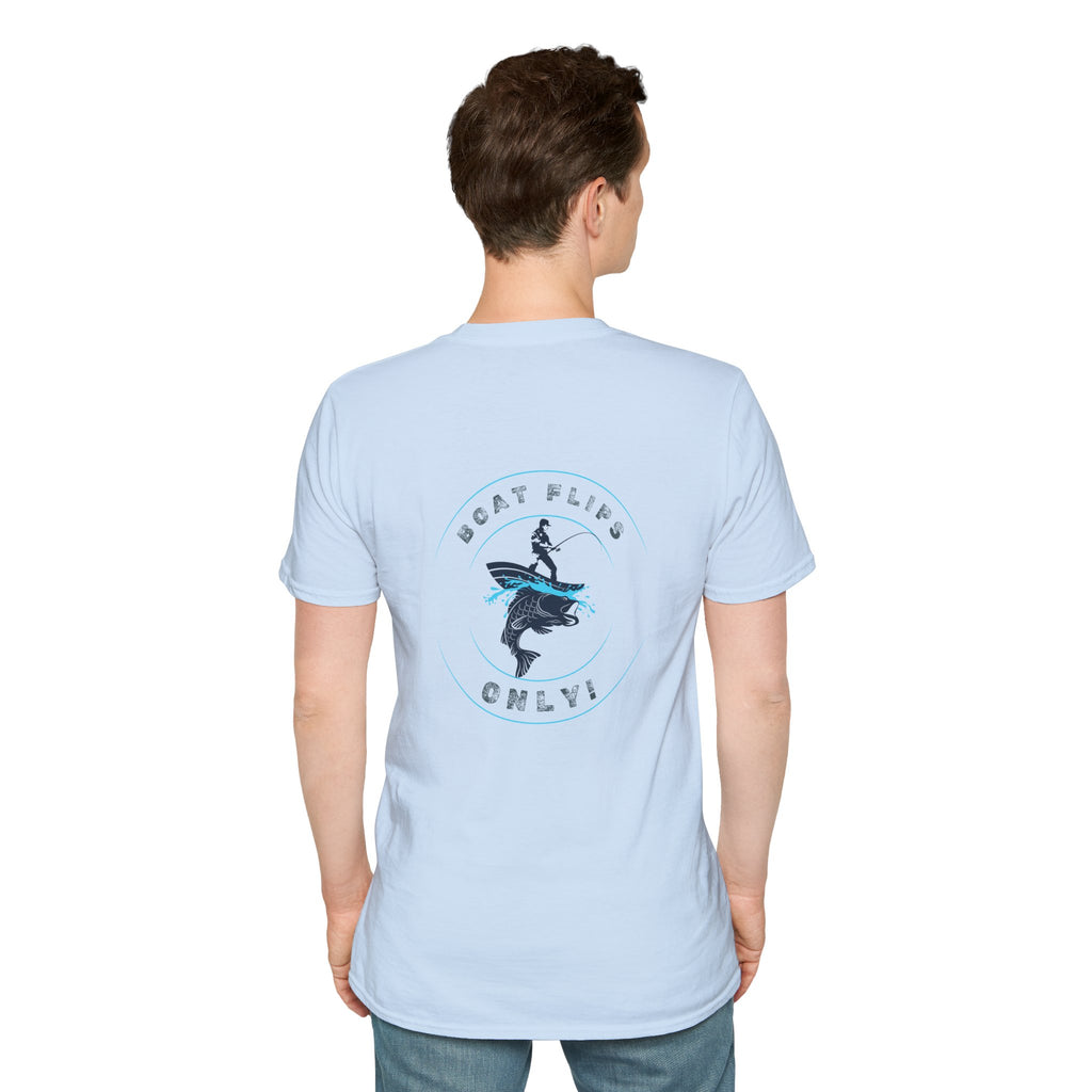 "BFO: Boat Flips Only" Unisex Softstyle T-Shirt - Perfect for Fishing Enthusiasts