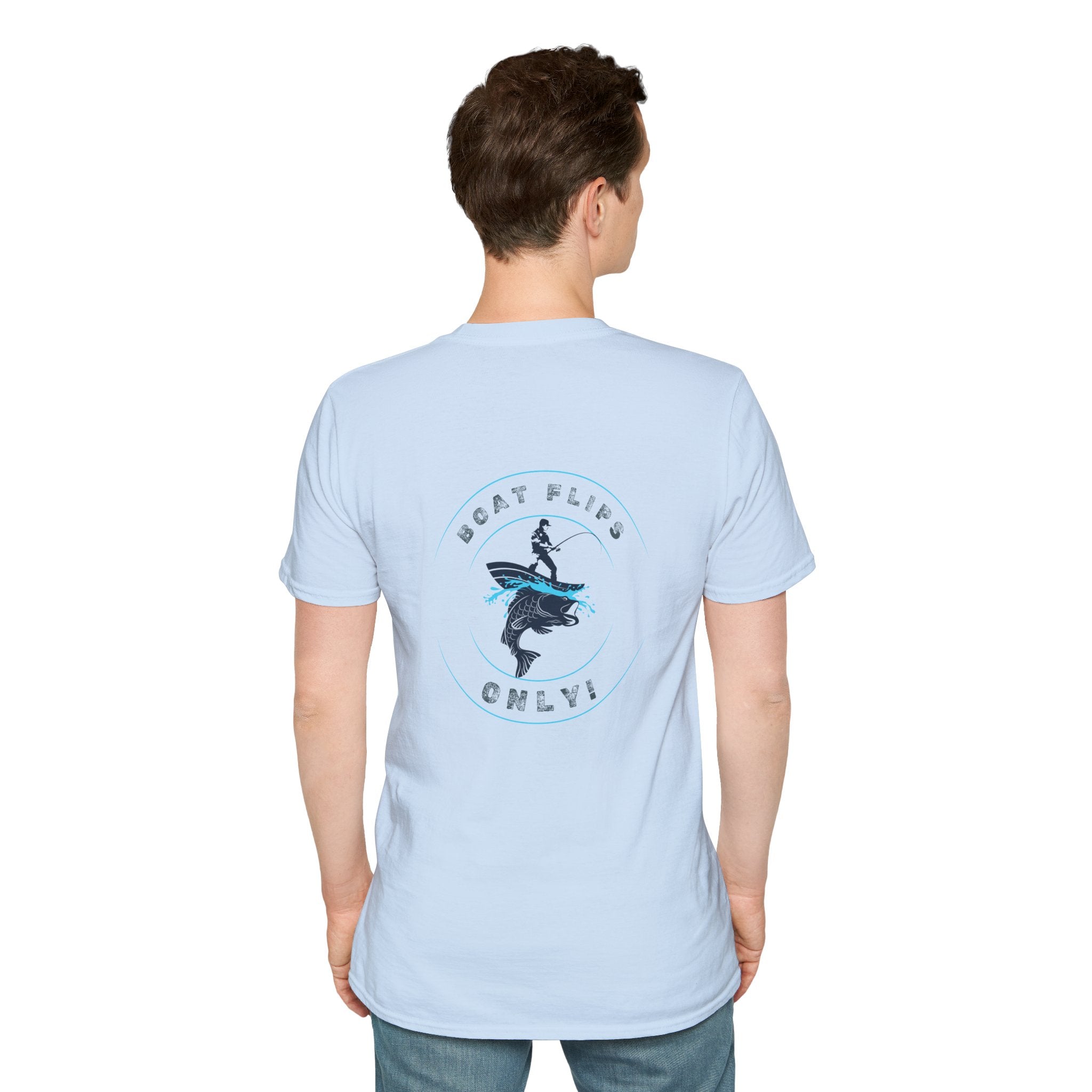 "BFO: Boat Flips Only" Unisex Softstyle T-Shirt - Perfect for Fishing Enthusiasts