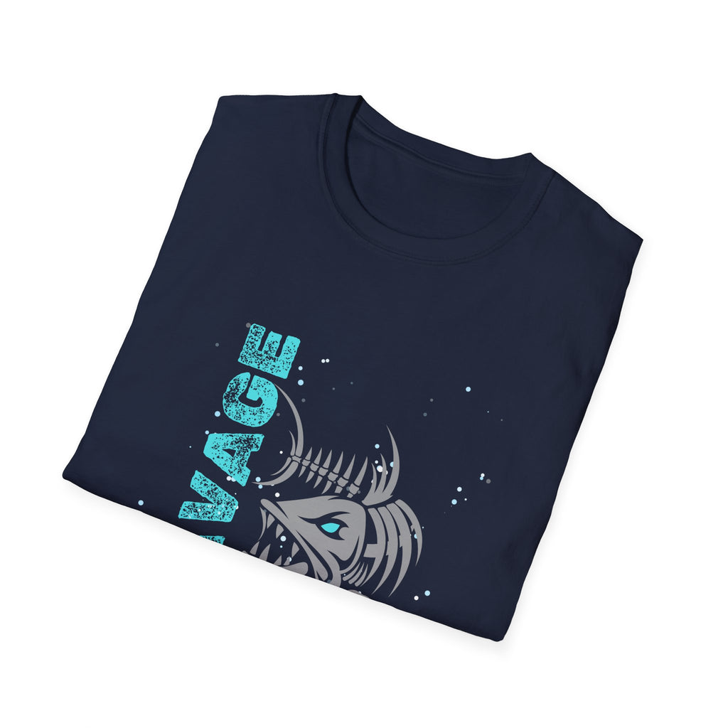 Savage Skeleton Fish Unisex Softstyle T-Shirt - Stylish and Comfortable Angler Apparel