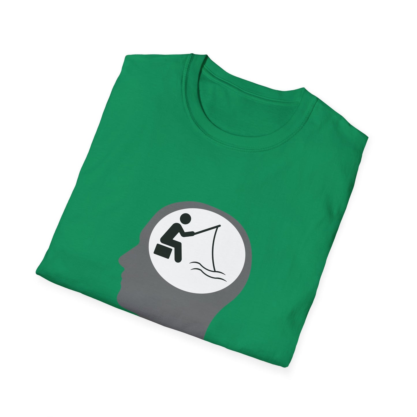 "Fishing On The Brain" Unisex Softstyle T-Shirt. #fishing #fish #fisherman #boating #boats #outdoors #creek #lake #bass