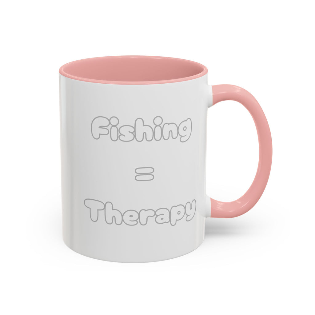 "Fishing = Therapy" Accent Coffee Mug (11, 15oz)