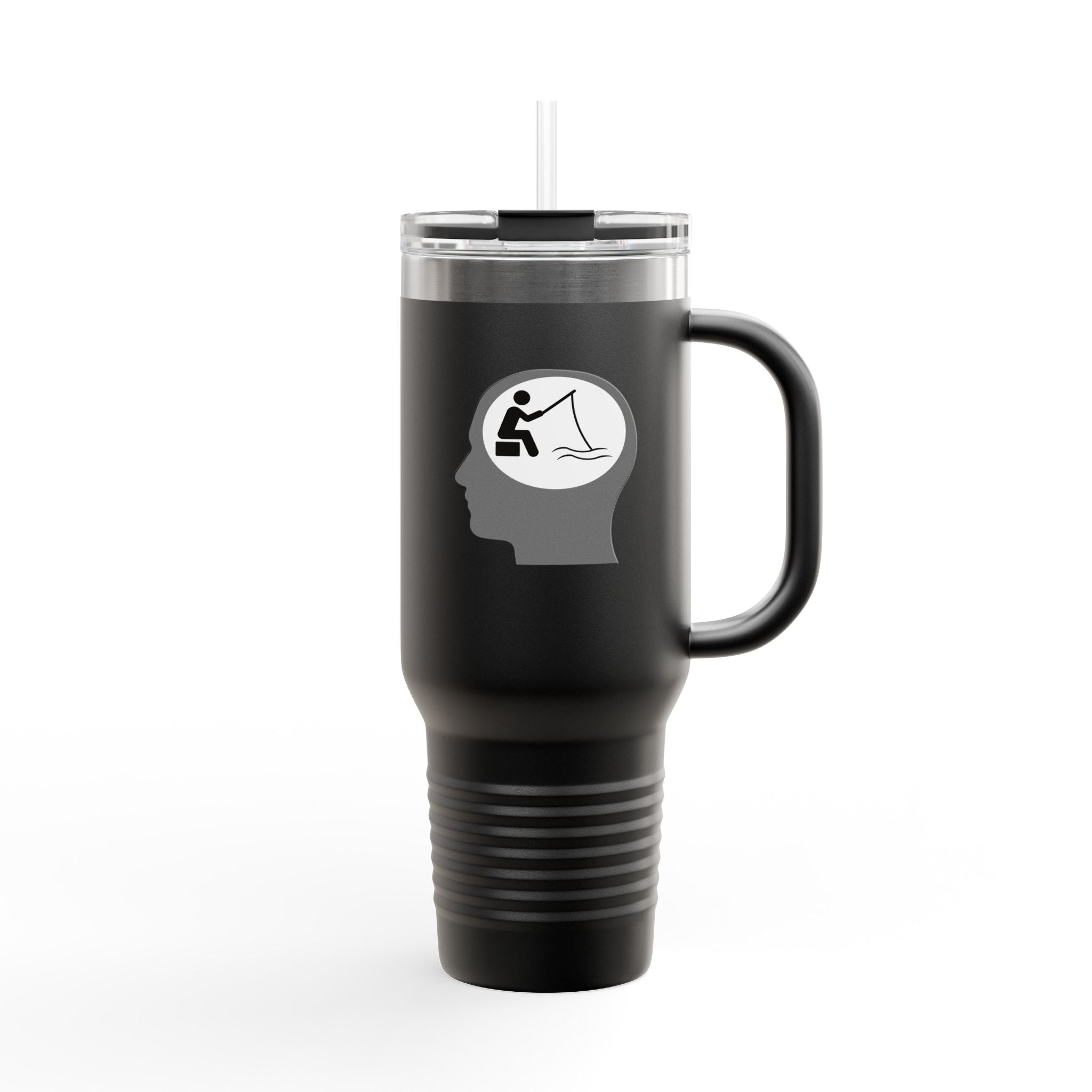 "Fishing on the Brain" Insulated Travel Mug - 40oz, Perfect for Outdoor Adventures