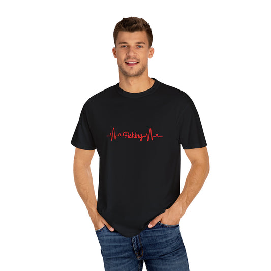 "Fishing Heartbeat" Unisex Garment-Dyed T-Shirt