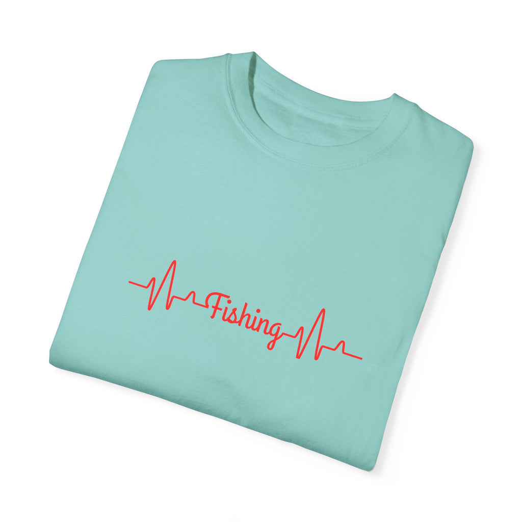 "Fishing Heartbeat" Unisex Garment-Dyed T-Shirt