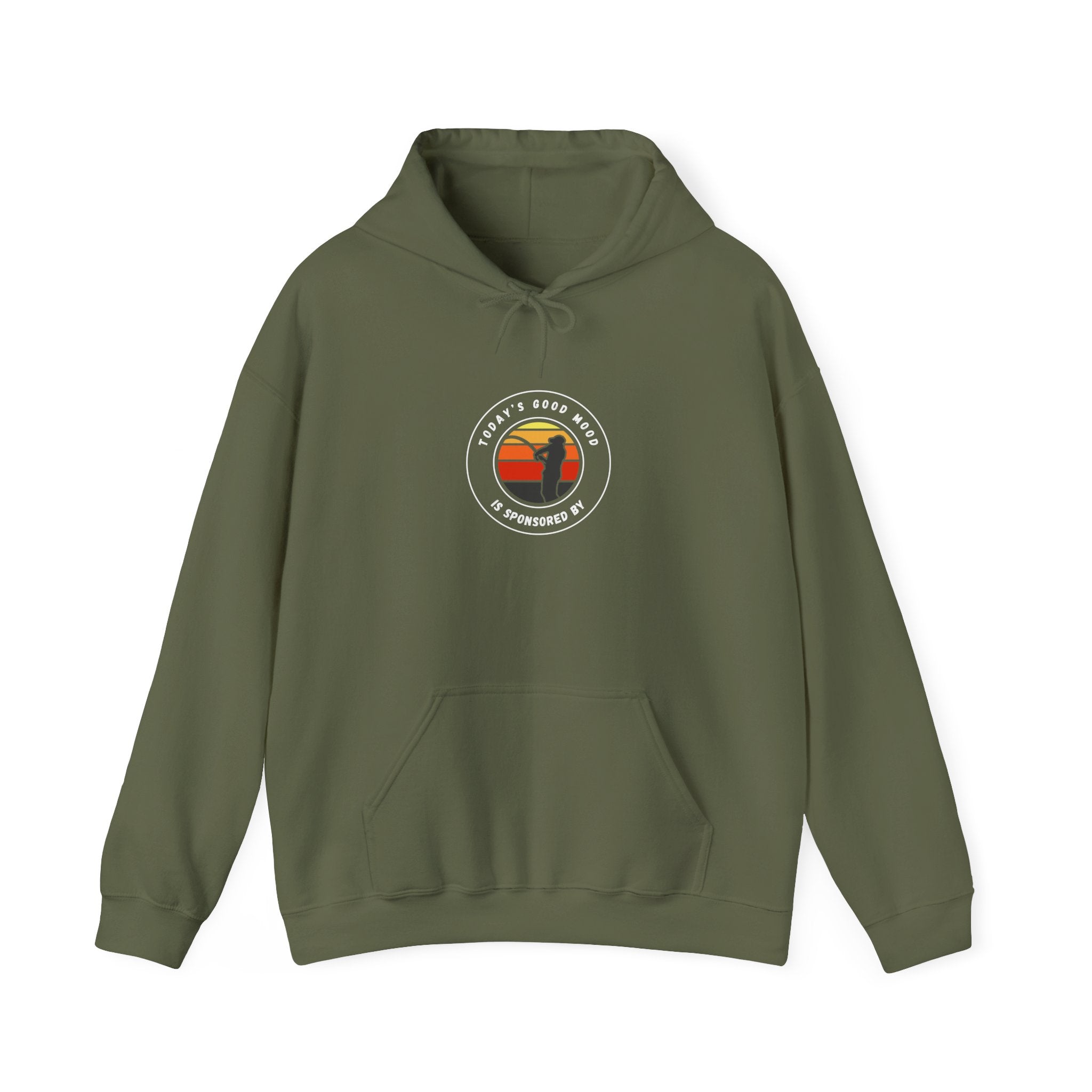 "Today's Good Mood Is Sponsored By Fishing" Retro-Inspired Unisex Hoodie with Cool Graphic Design