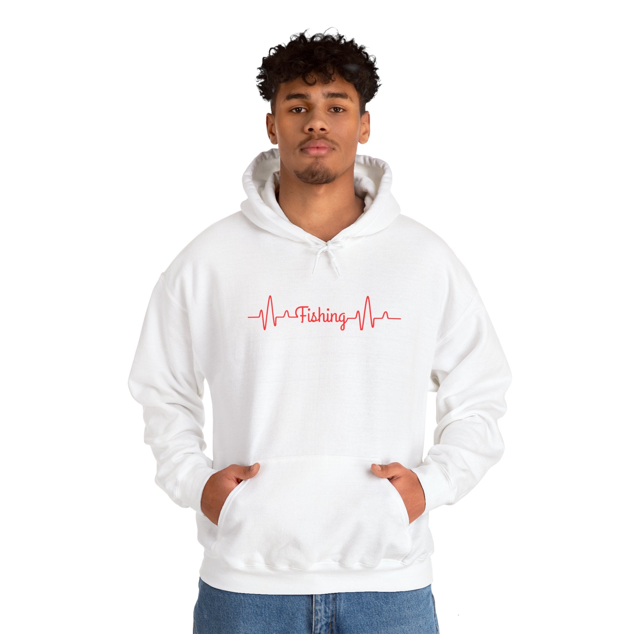 "Fishing Heartbeat" Unisex Hooded Sweatshirt