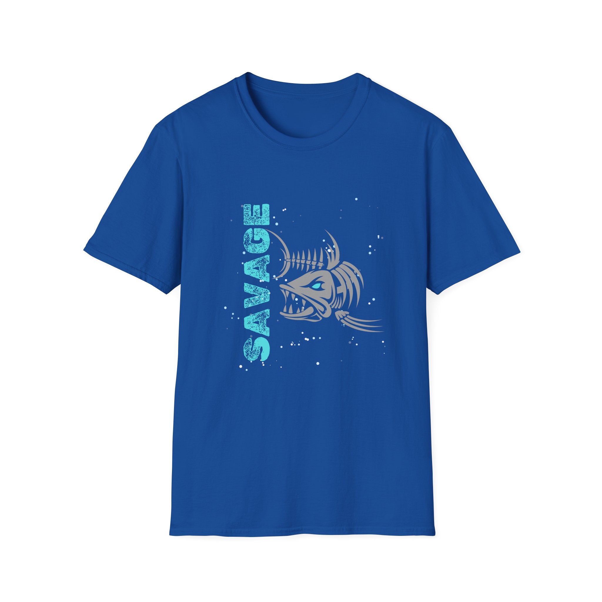 Savage Skeleton Fish Unisex Softstyle T-Shirt - Stylish and Comfortable Angler Apparel