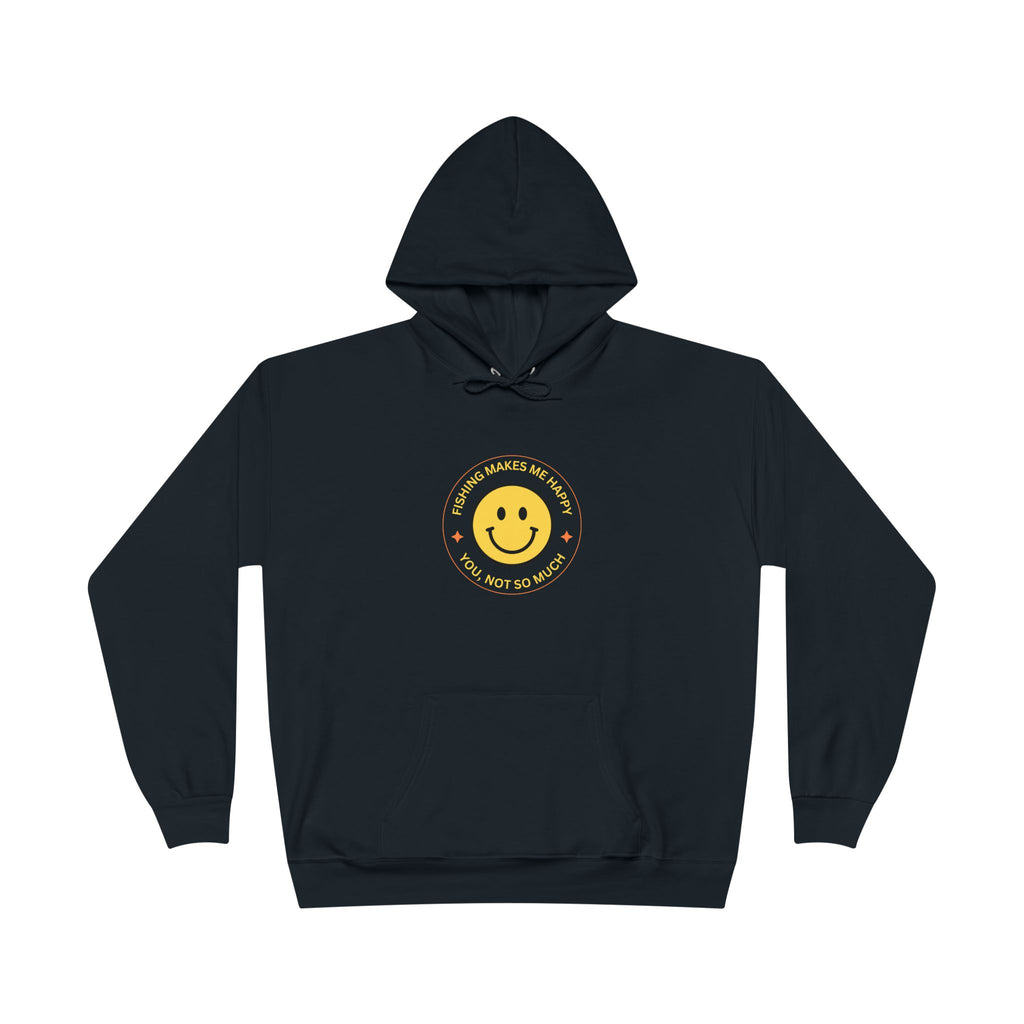 Unisex Eco-Friendly Hoodie "Fishing Makes Me Happy" - Perfect for Casual Outings and Gifting