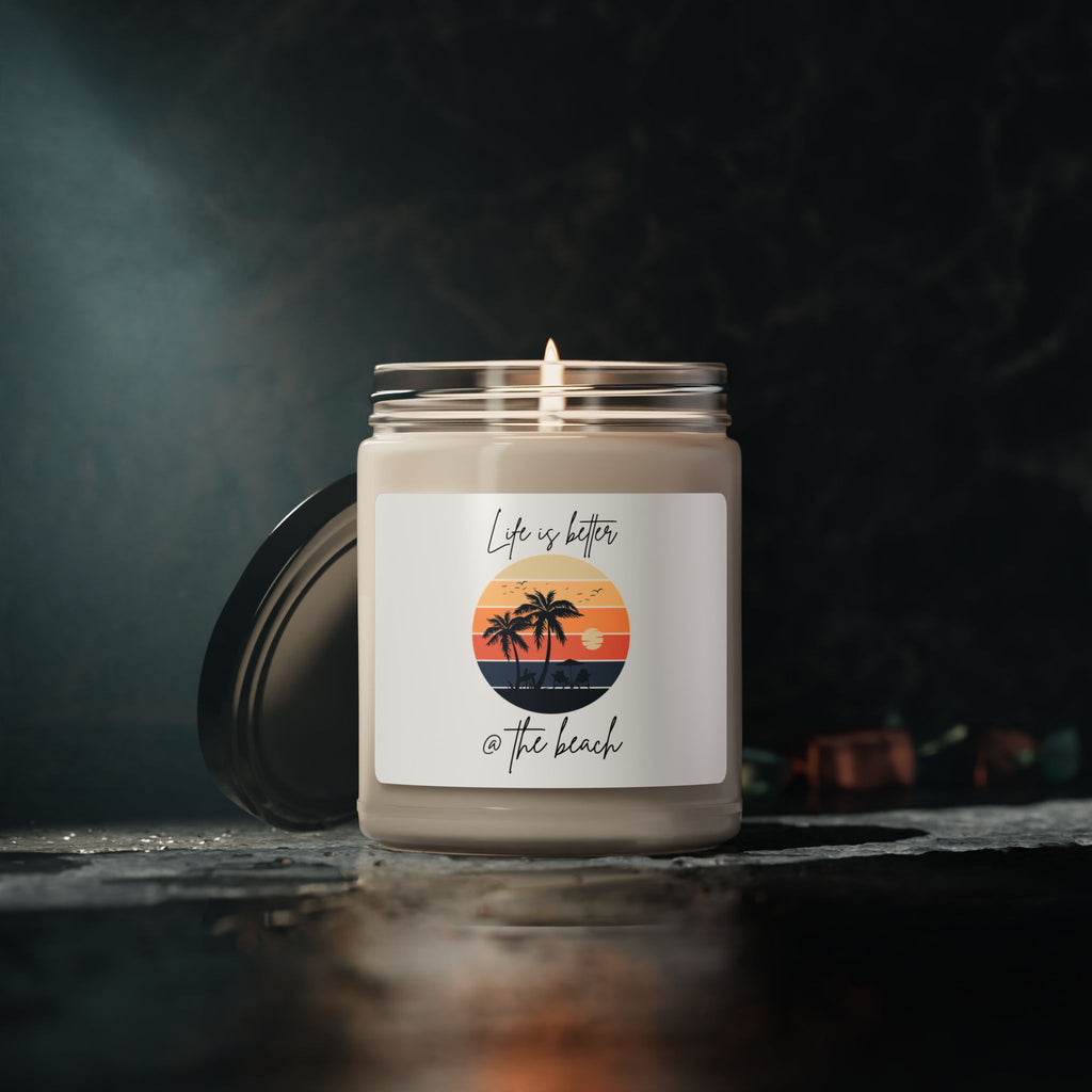 Beach Vibes Scented Soy Candle - "Life is Better @ the Beach" 9oz