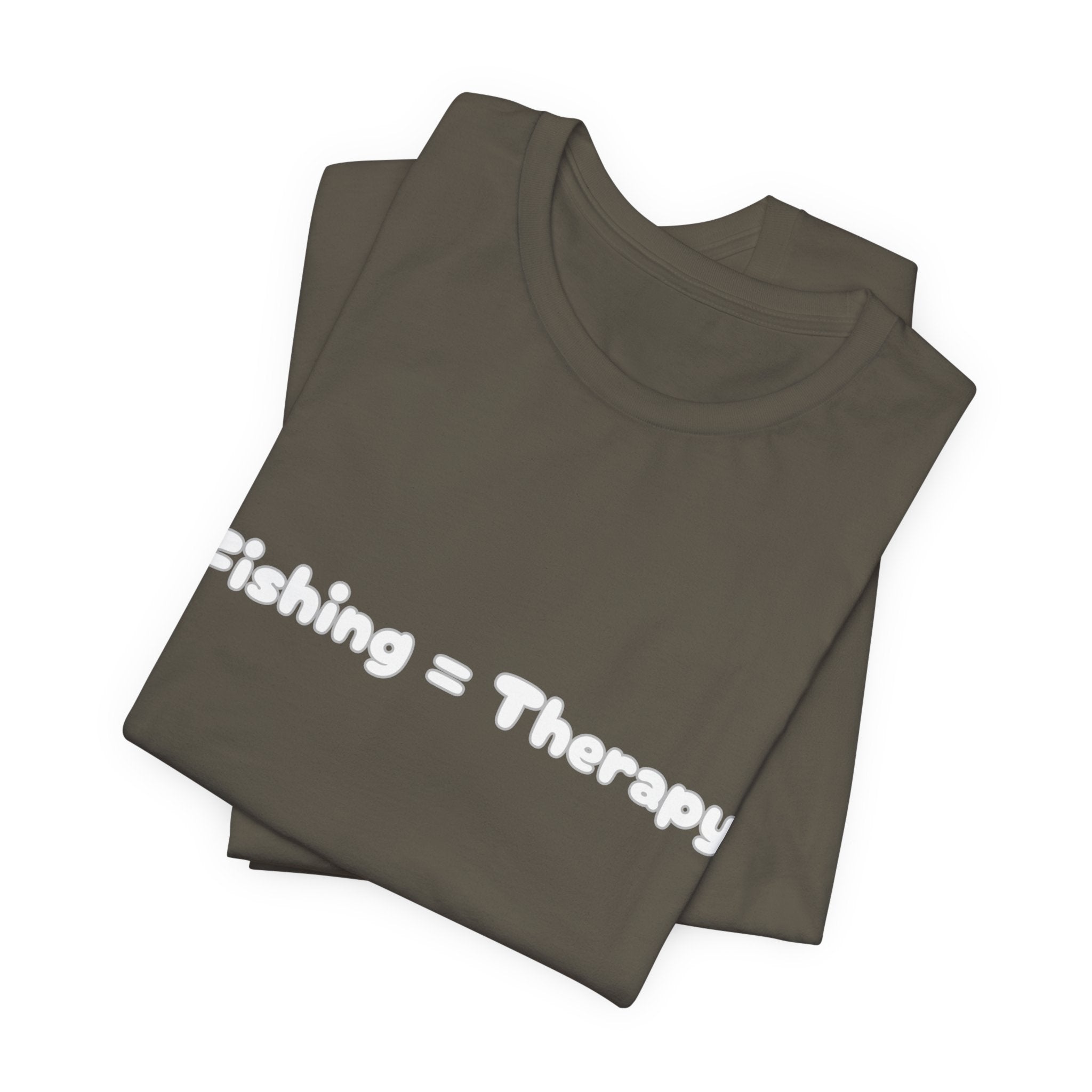 Unisex  "Fishing = Therapy" Jersey Short Sleeve Tee.