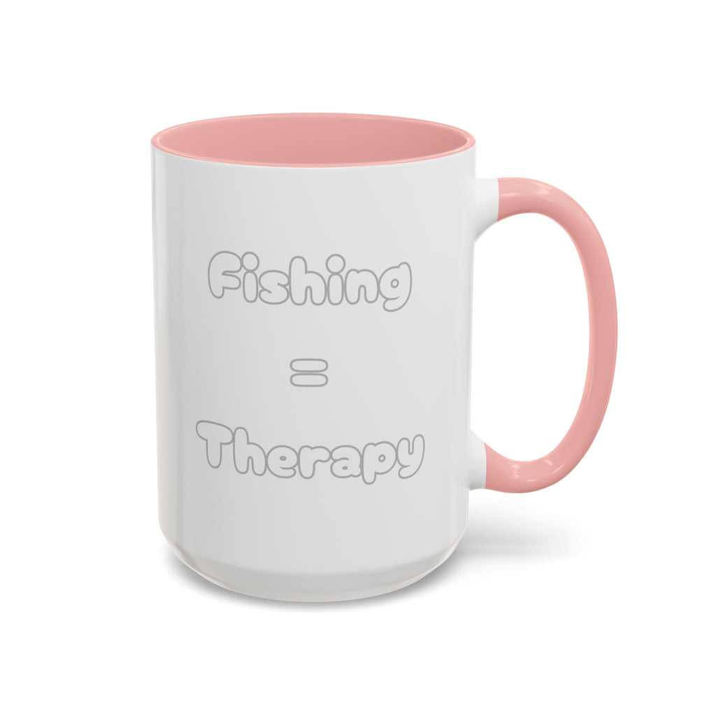 "Fishing = Therapy" Accent Coffee Mug (11, 15oz)