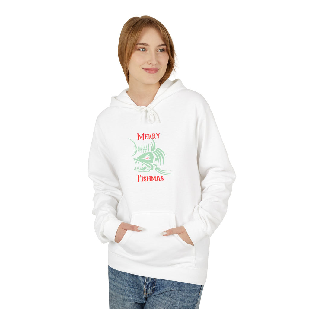 "Merry Fishmas" Hoodie — Holiday Fishing Graphic Pullover