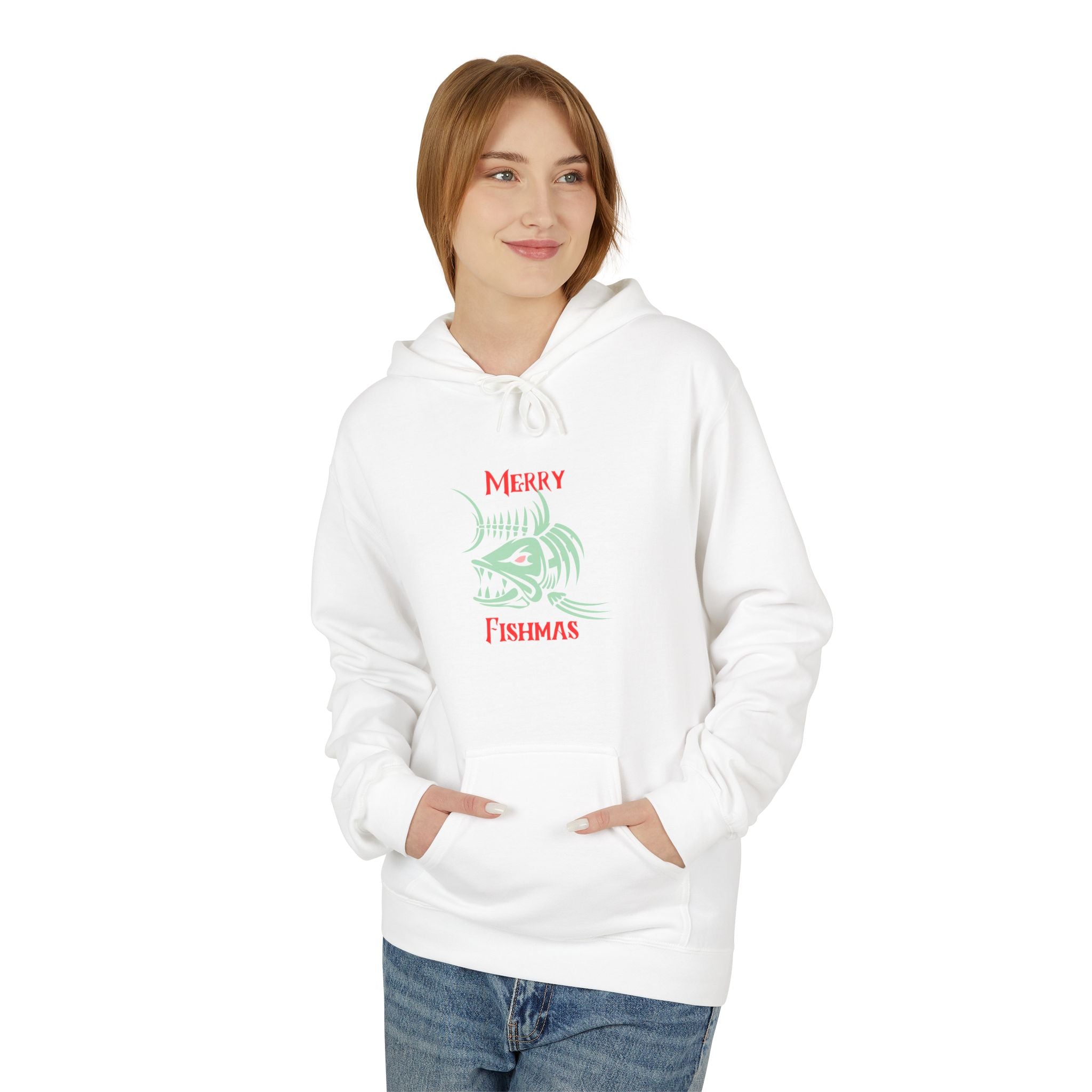 "Merry Fishmas" Hoodie — Holiday Fishing Graphic Pullover