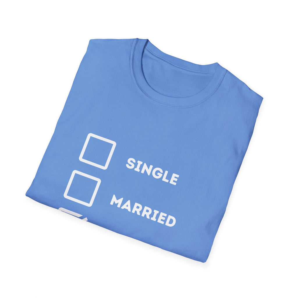Unisex Softstyle "Single Married Fishing Check Box" T-Shirt - Comfortable Everyday Wear